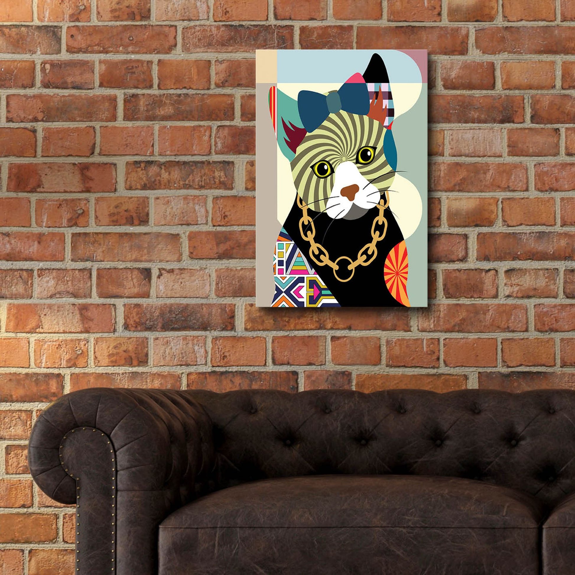 Epic Art 'Hipster Kitty' by Lanre Adefioye, Acrylic Glass Wall Art,16x24