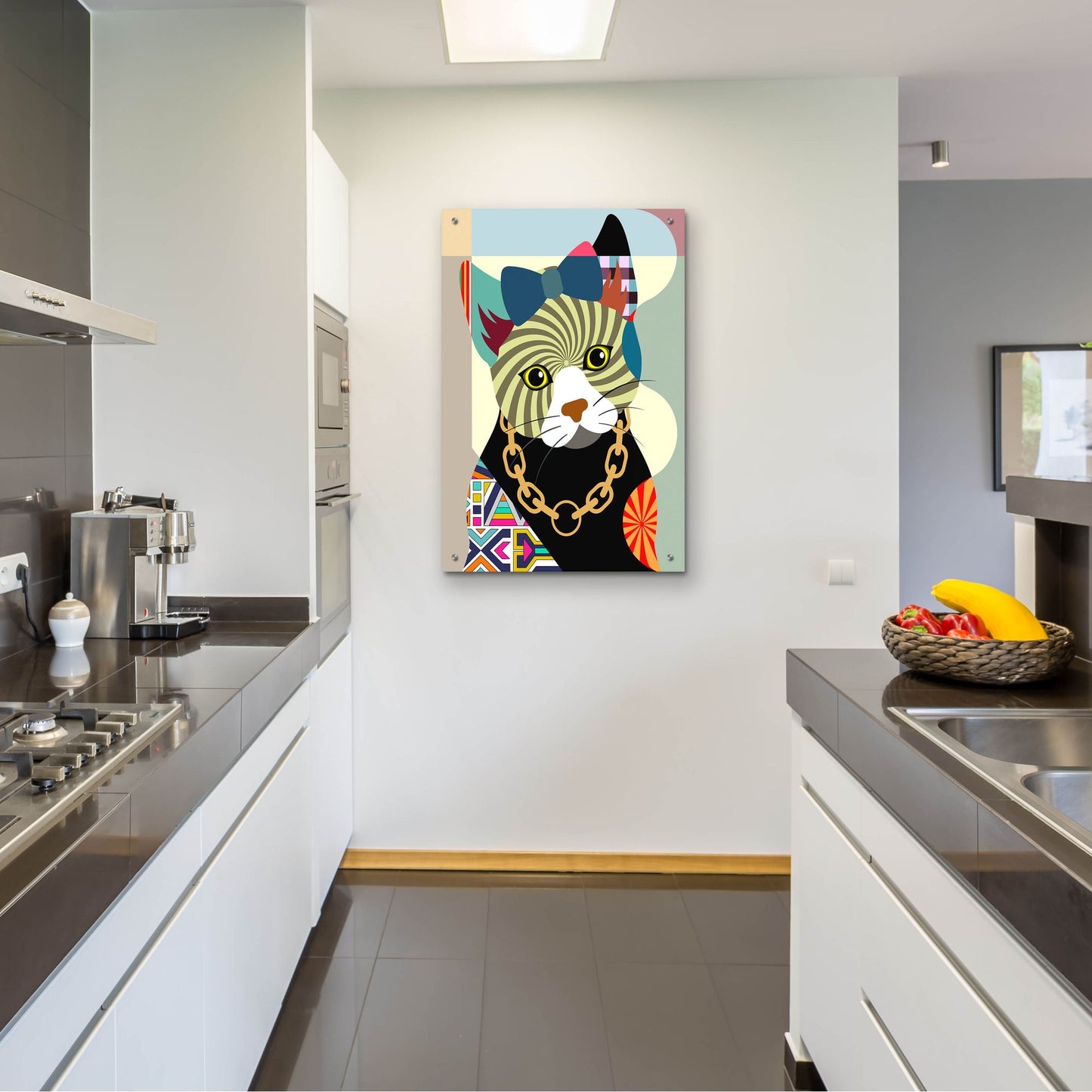 Epic Art 'Hipster Kitty' by Lanre Adefioye, Acrylic Glass Wall Art,24x36