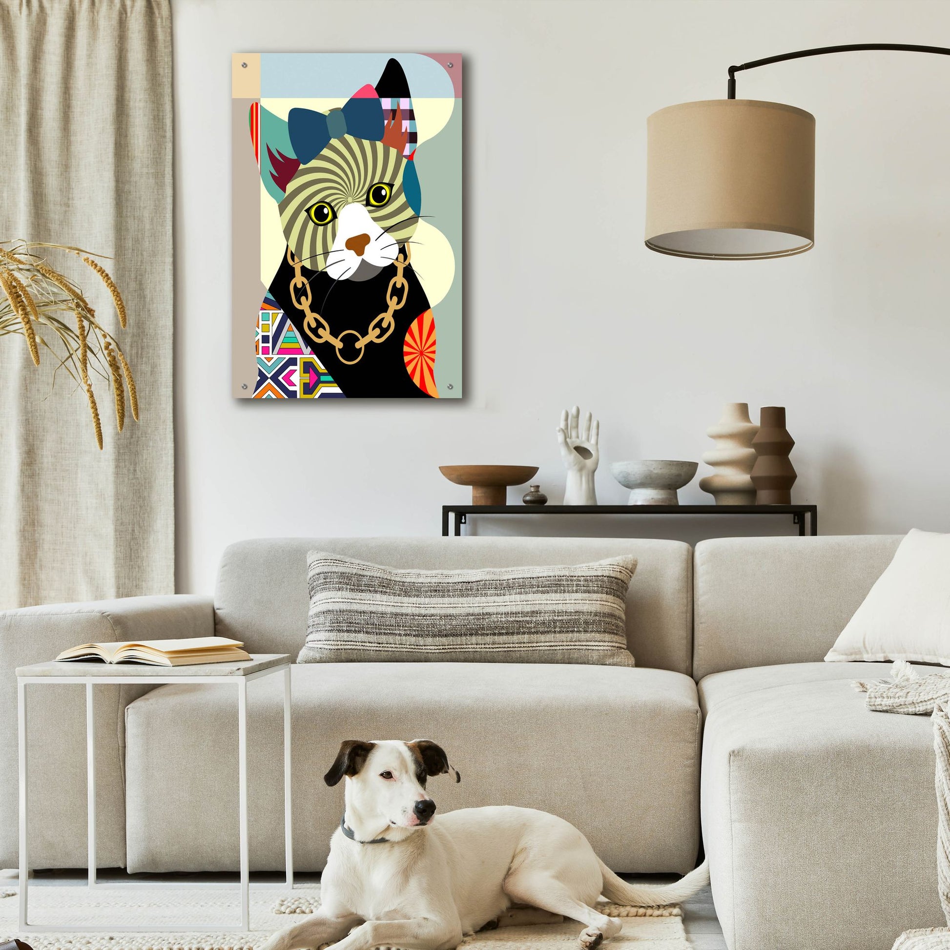 Epic Art 'Hipster Kitty' by Lanre Adefioye, Acrylic Glass Wall Art,24x36