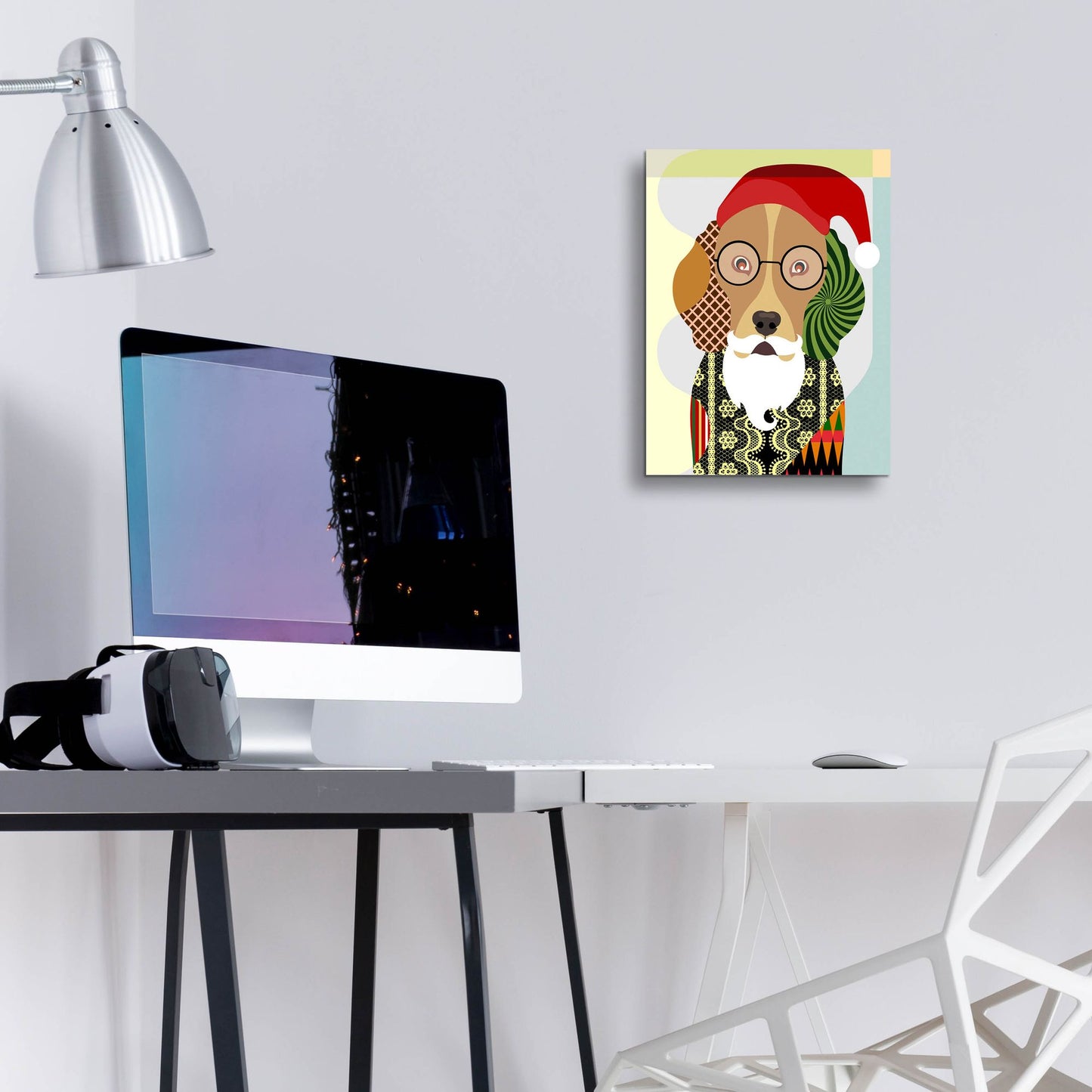 Epic Art 'Santa Beagle' by Lanre Adefioye, Acrylic Glass Wall Art,12x16