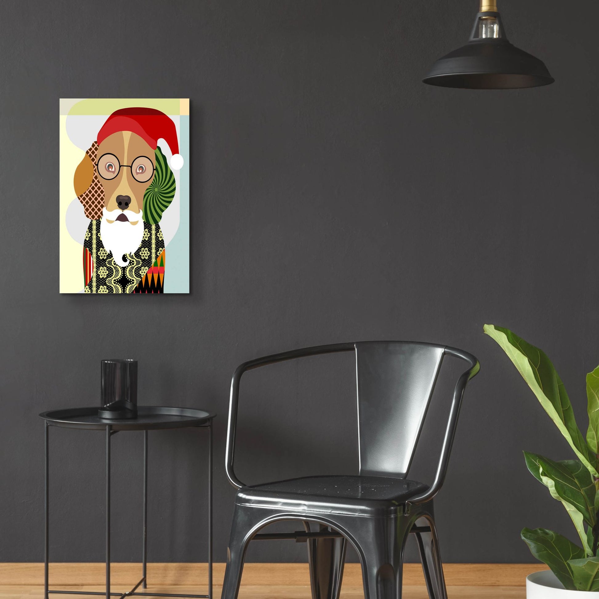 Epic Art 'Santa Beagle' by Lanre Adefioye, Acrylic Glass Wall Art,16x24