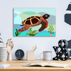 Epic Art 'Spectrum Sea Turtle' by Lanre Adefioye, Acrylic Glass Wall Art,16x12