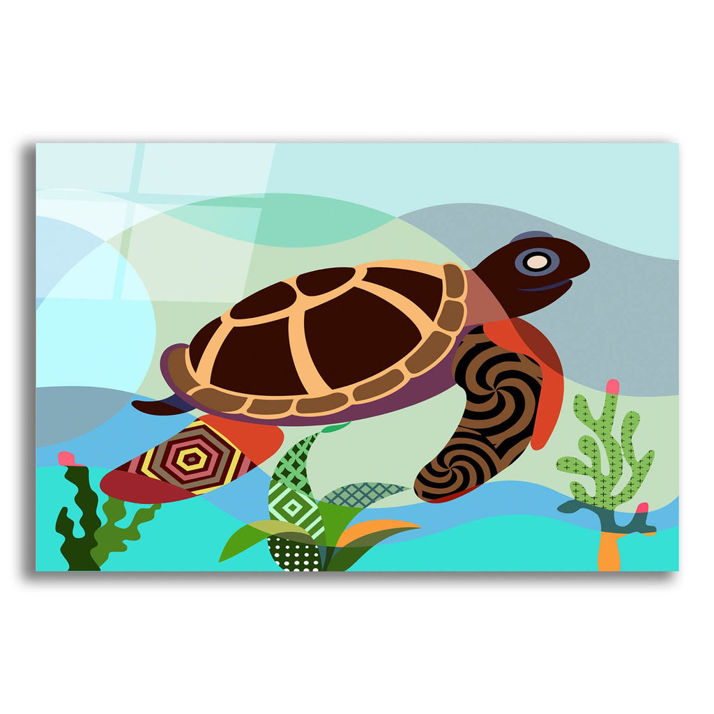 Epic Art 'Spectrum Sea Turtle' by Lanre Adefioye, Acrylic Glass Wall Art