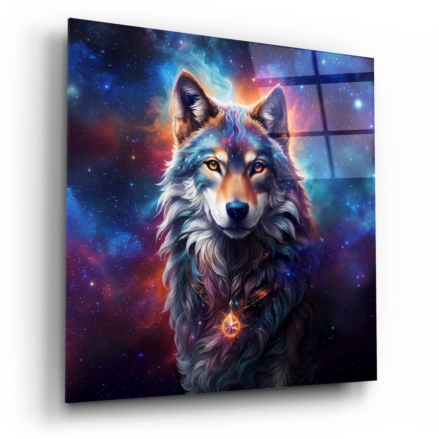 Epic Art 'Astral Spirit Wolf' by Cameron Gray, Acrylic Glass Wall Art,12x12