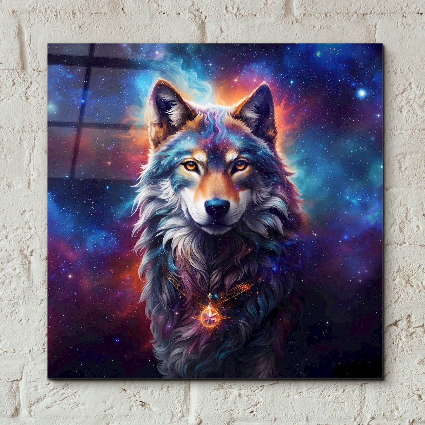 Epic Art 'Astral Spirit Wolf' by Cameron Gray, Acrylic Glass Wall Art,12x12