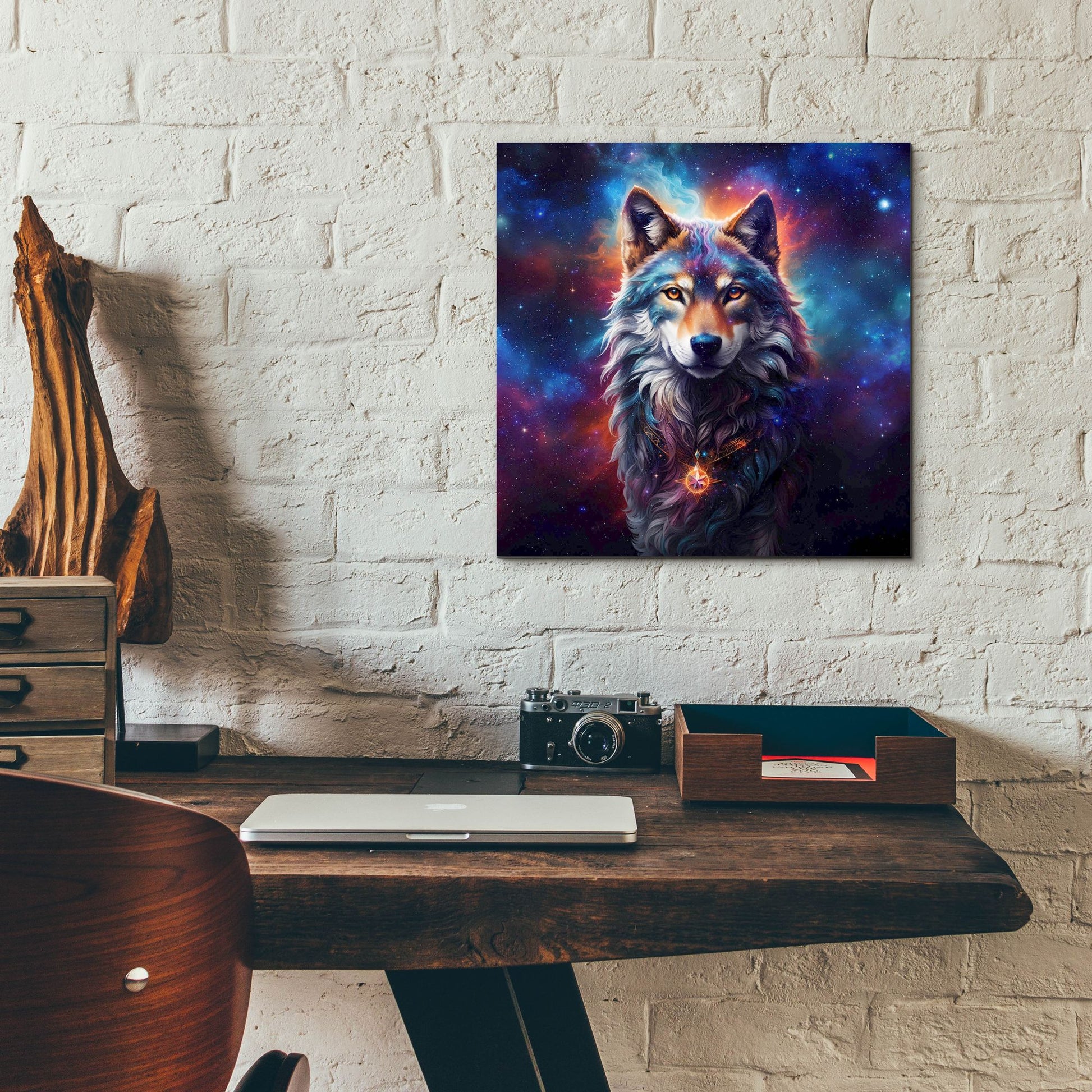 Epic Art 'Astral Spirit Wolf' by Cameron Gray, Acrylic Glass Wall Art,12x12