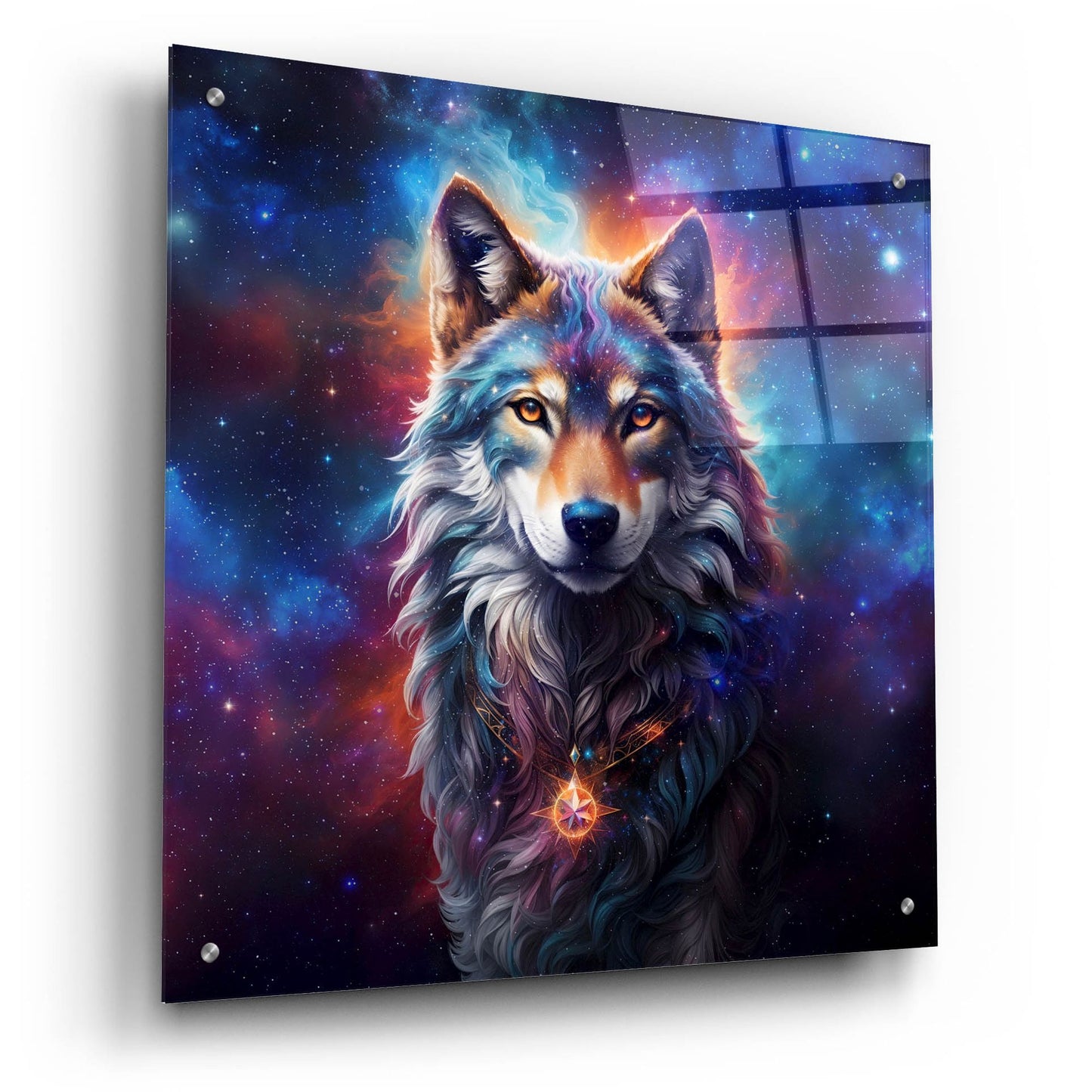 Epic Art 'Astral Spirit Wolf' by Cameron Gray, Acrylic Glass Wall Art,24x24