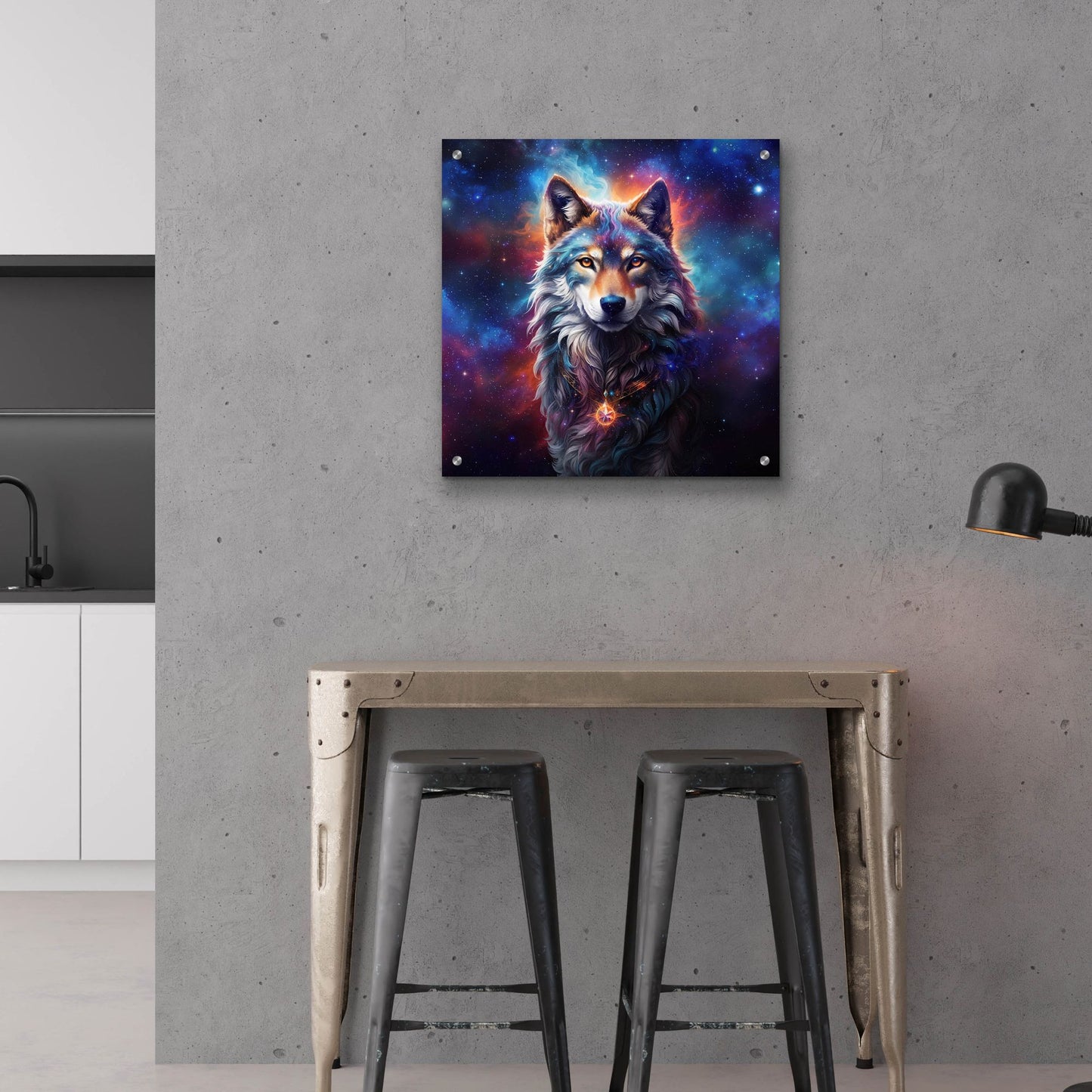 Epic Art 'Astral Spirit Wolf' by Cameron Gray, Acrylic Glass Wall Art,24x24