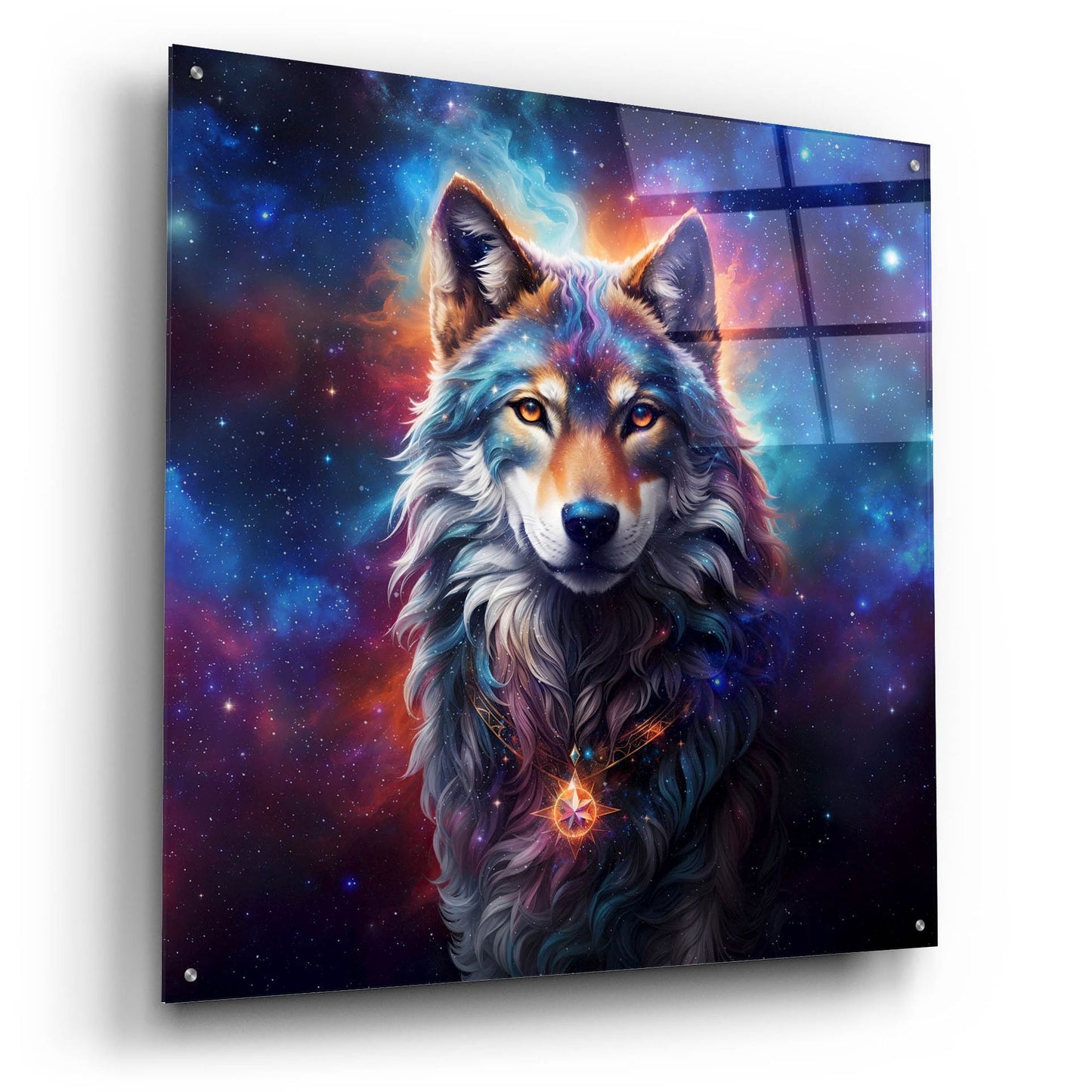 Epic Art 'Astral Spirit Wolf' by Cameron Gray, Acrylic Glass Wall Art,36x36