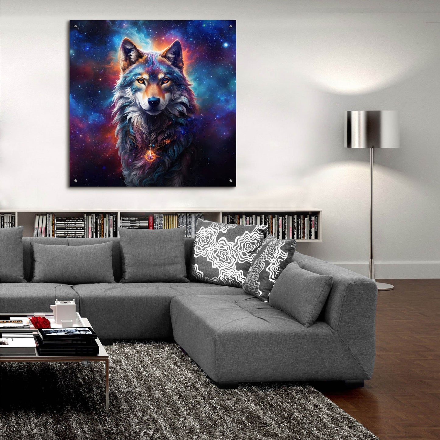 Epic Art 'Astral Spirit Wolf' by Cameron Gray, Acrylic Glass Wall Art,36x36