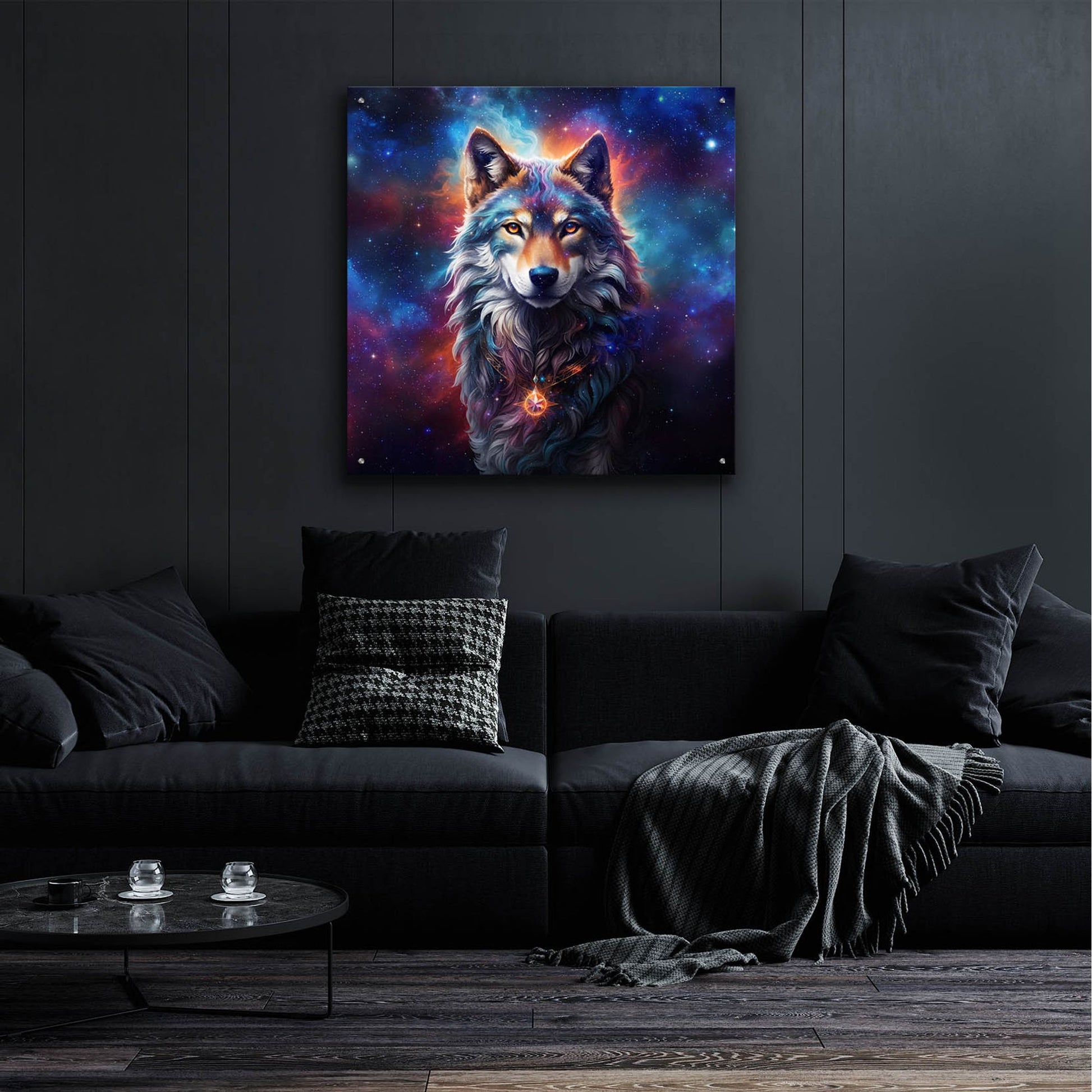 Epic Art 'Astral Spirit Wolf' by Cameron Gray, Acrylic Glass Wall Art,36x36