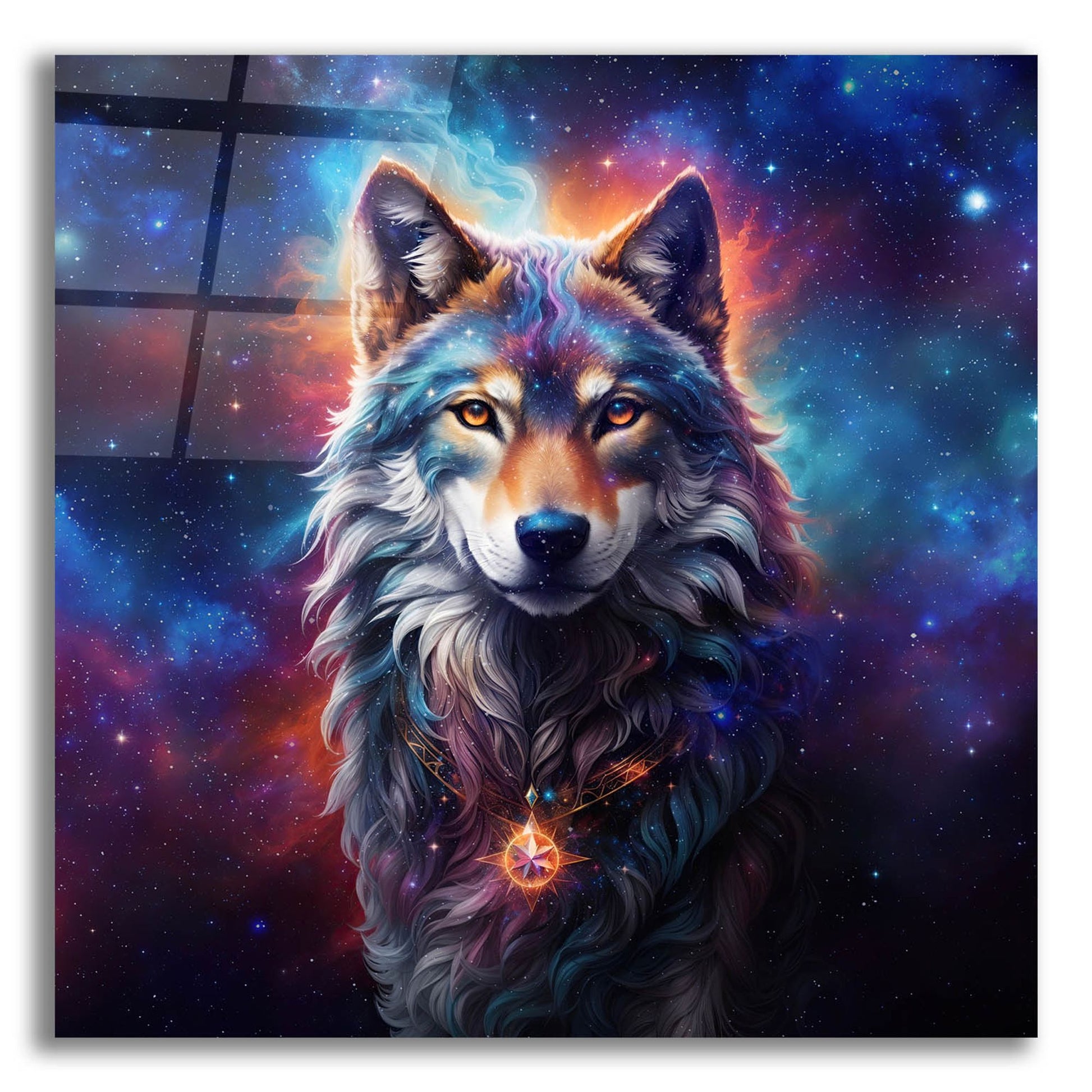 Epic Art 'Astral Spirit Wolf' by Cameron Gray, Acrylic Glass Wall Art