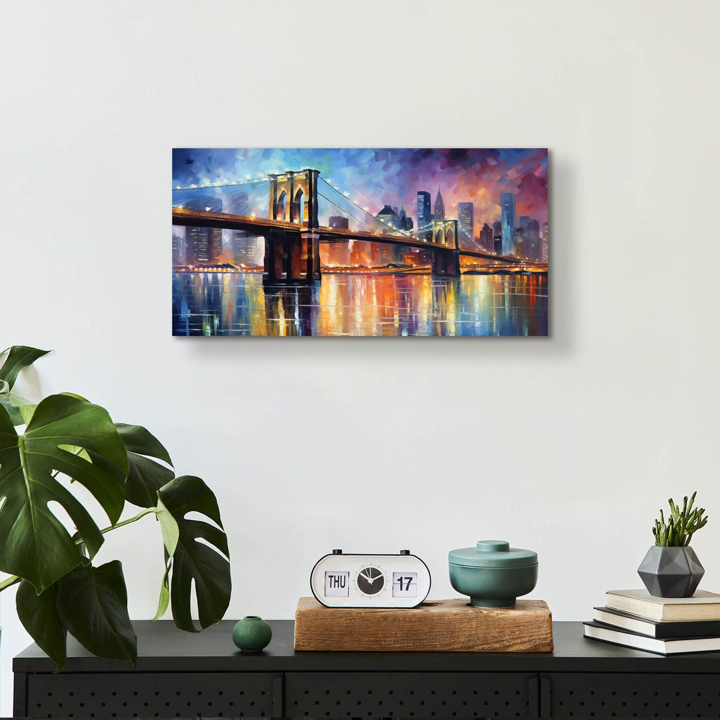 Epic Art 'Brooklyn Bridge' by Cameron Gray, Acrylic Glass Wall Art,24x12