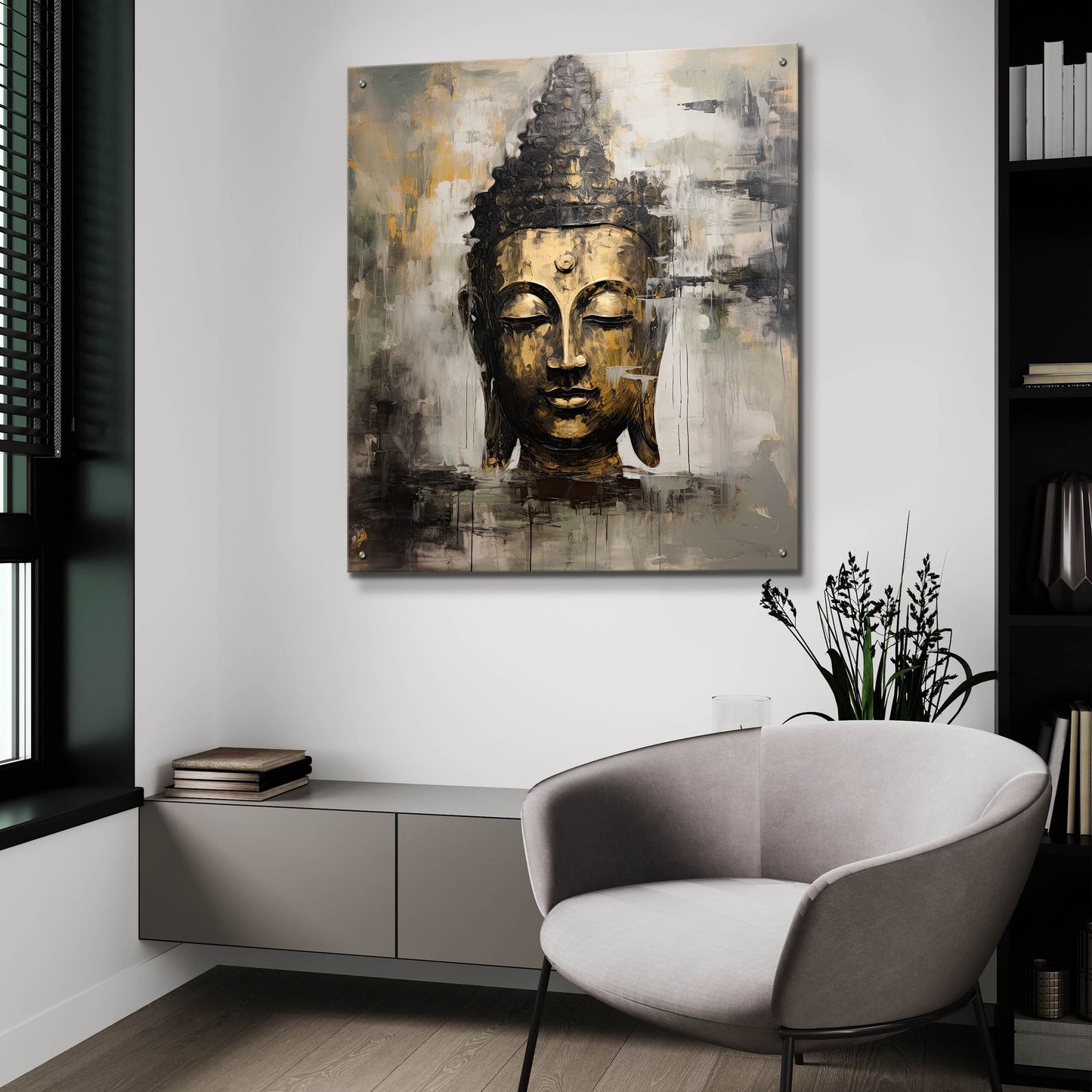 Epic Art 'Buddha 5' by Cameron Gray, Acrylic Glass Wall Art,36x36