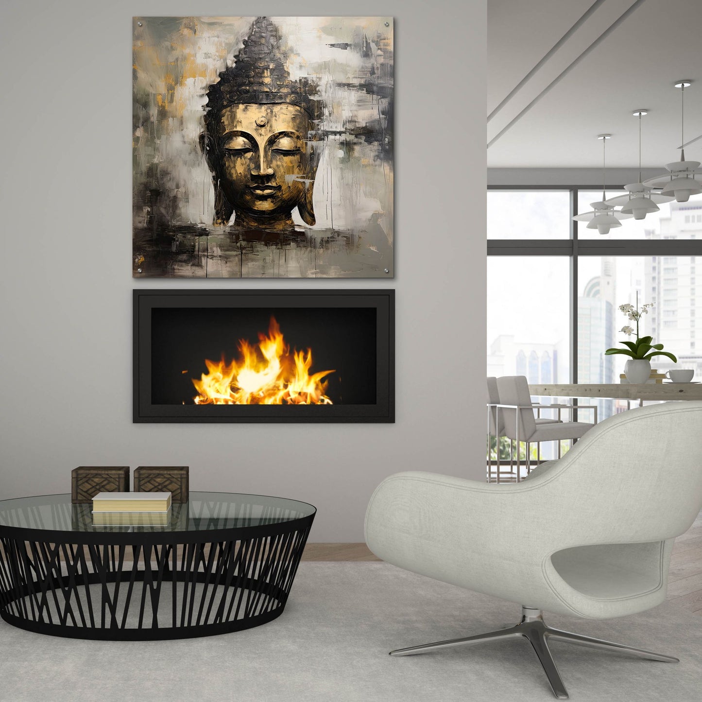 Epic Art 'Buddha 5' by Cameron Gray, Acrylic Glass Wall Art,36x36