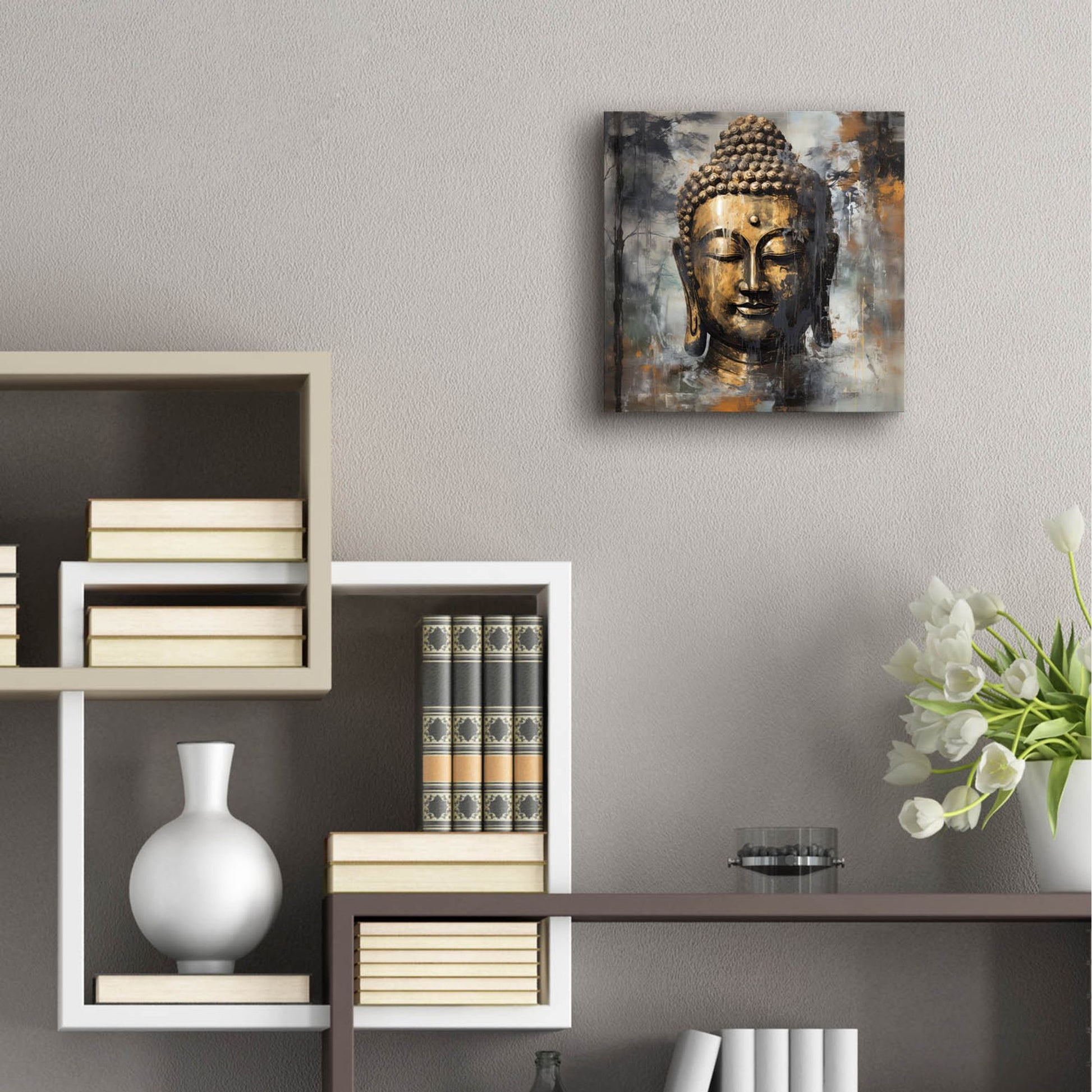 Epic Art 'Buddha 6' by Cameron Gray, Acrylic Glass Wall Art,12x12