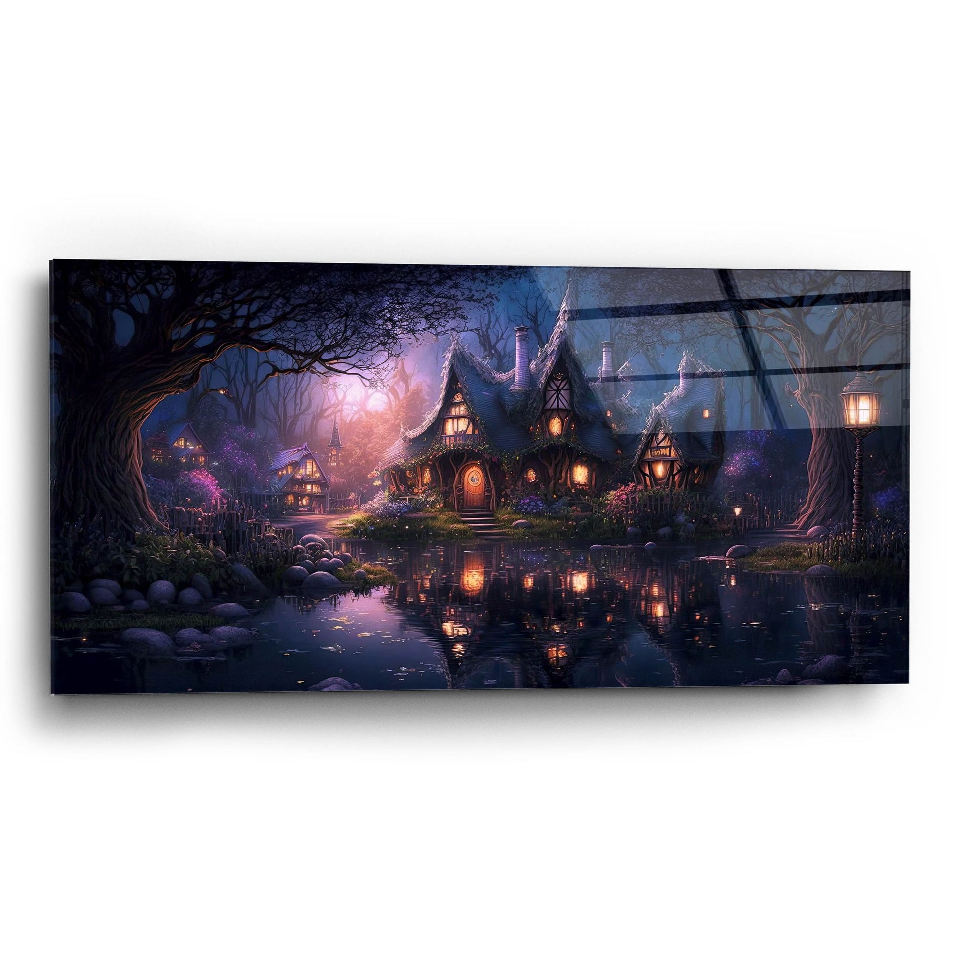 Epic Art 'Forest Village 1' by Cameron Gray, Acrylic Glass Wall Art,24x12