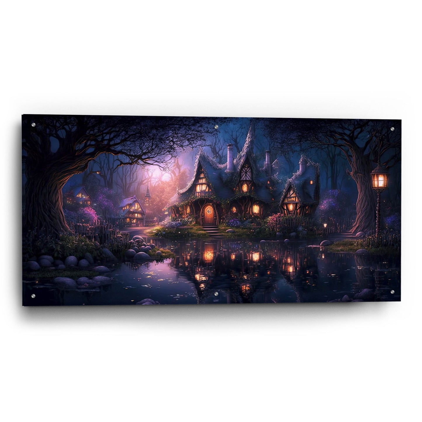 Epic Art 'Forest Village 1' by Cameron Gray, Acrylic Glass Wall Art,48x24