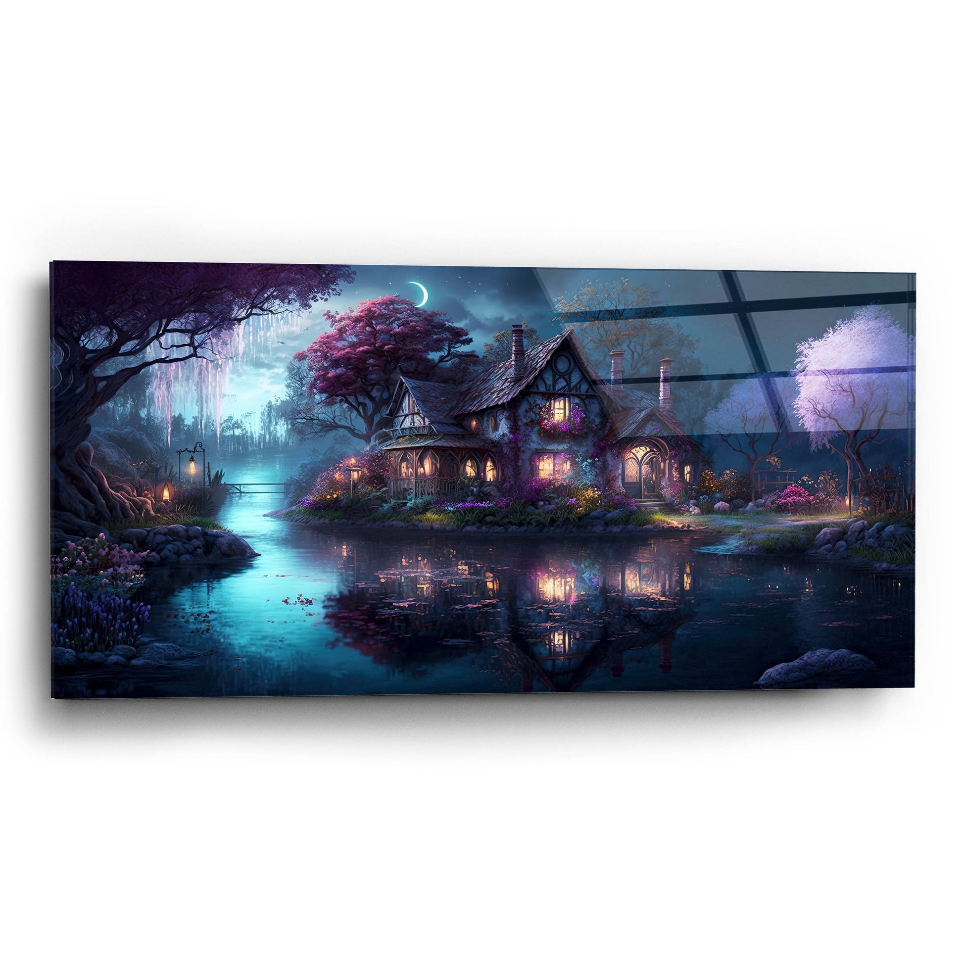 Epic Art 'Forest Village 3' by Cameron Gray, Acrylic Glass Wall Art,24x12