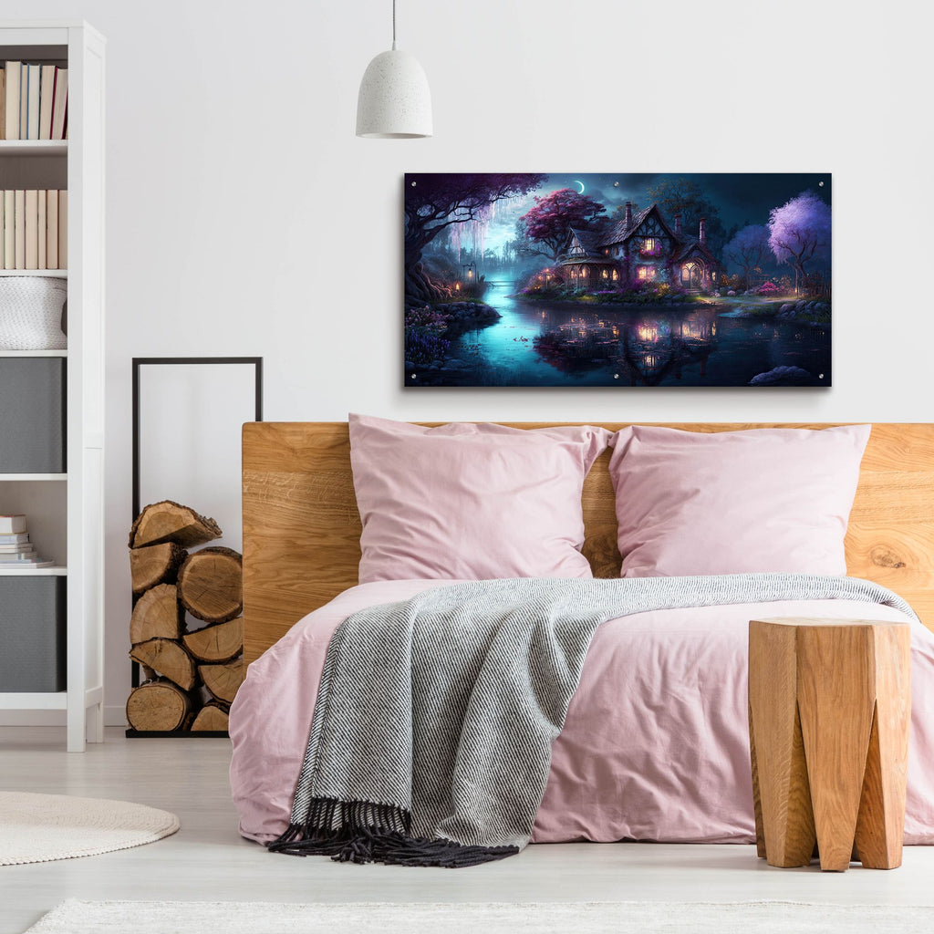 Epic Art 'Forest Village 3' by Cameron Gray, Acrylic Glass Wall Art,48x24