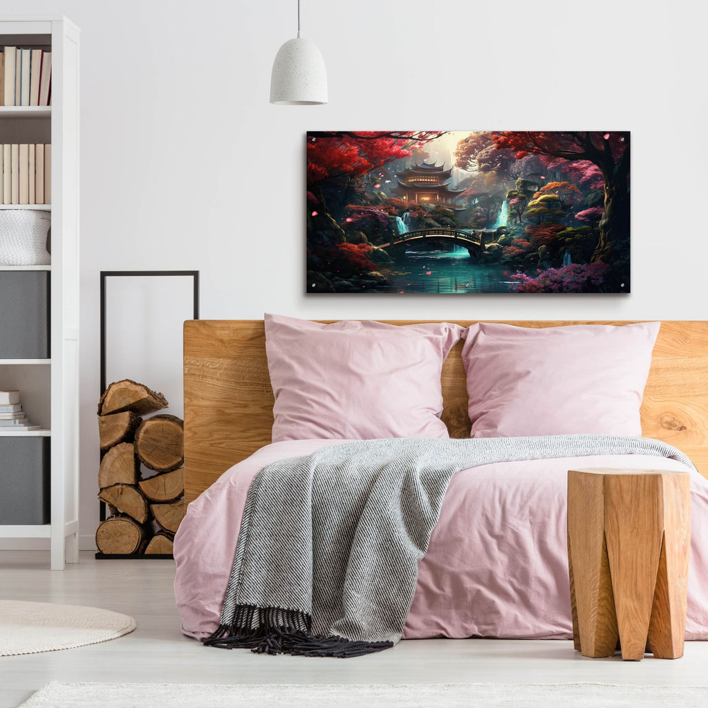 Epic Art 'Japanese Zen Forest' by Cameron Gray, Acrylic Glass Wall Art,48x24