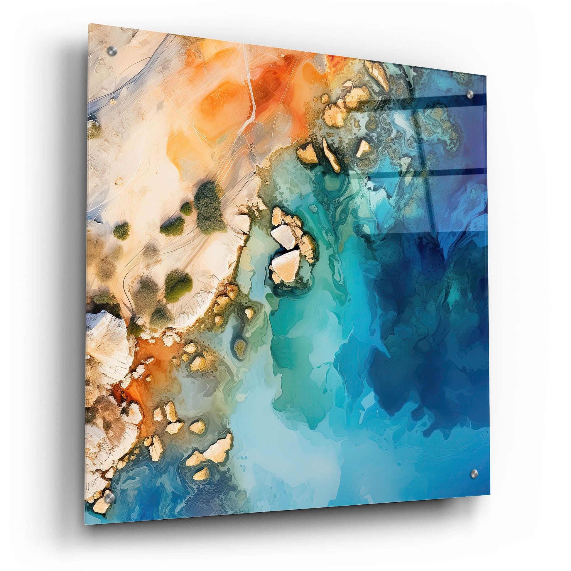 Epic Art 'Ocean Coastline 2 of 4' by Cameron Gray, Acrylic Glass Wall Art,24x24