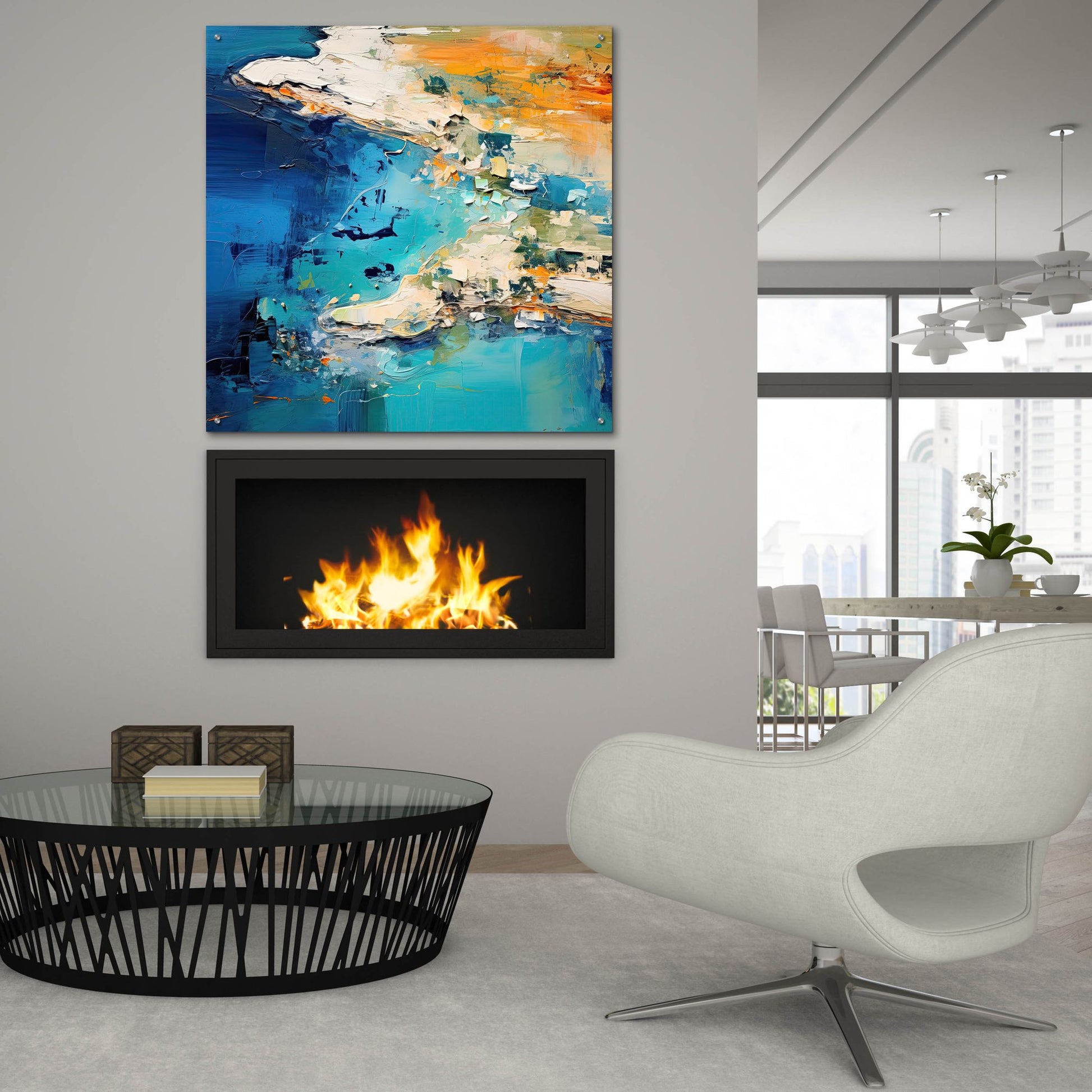 Epic Art 'Ocean Coastline 3 of 4' by Cameron Gray, Acrylic Glass Wall Art,36x36