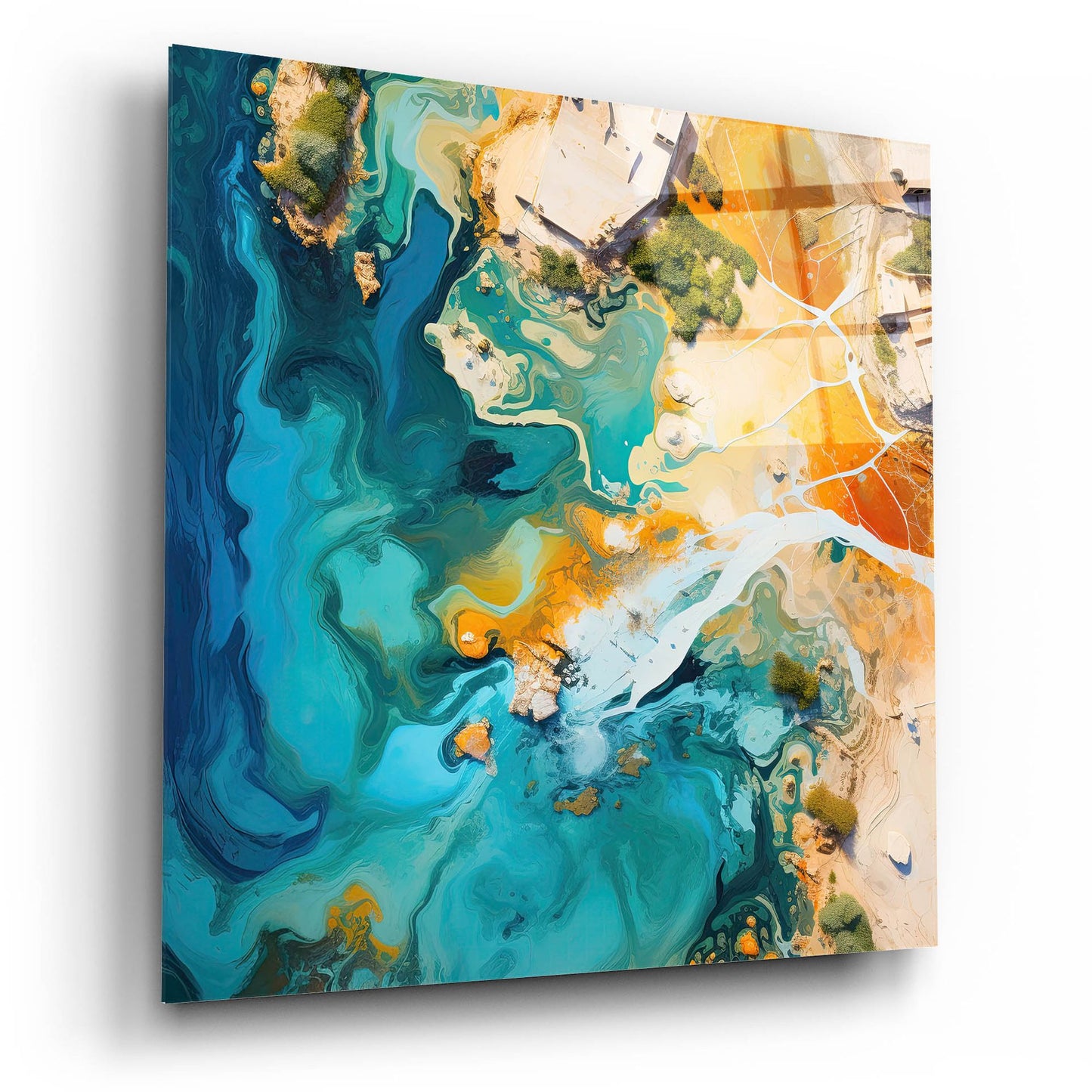 Epic Art 'Ocean Coastline 4 of 4' by Cameron Gray, Acrylic Glass Wall Art,12x12