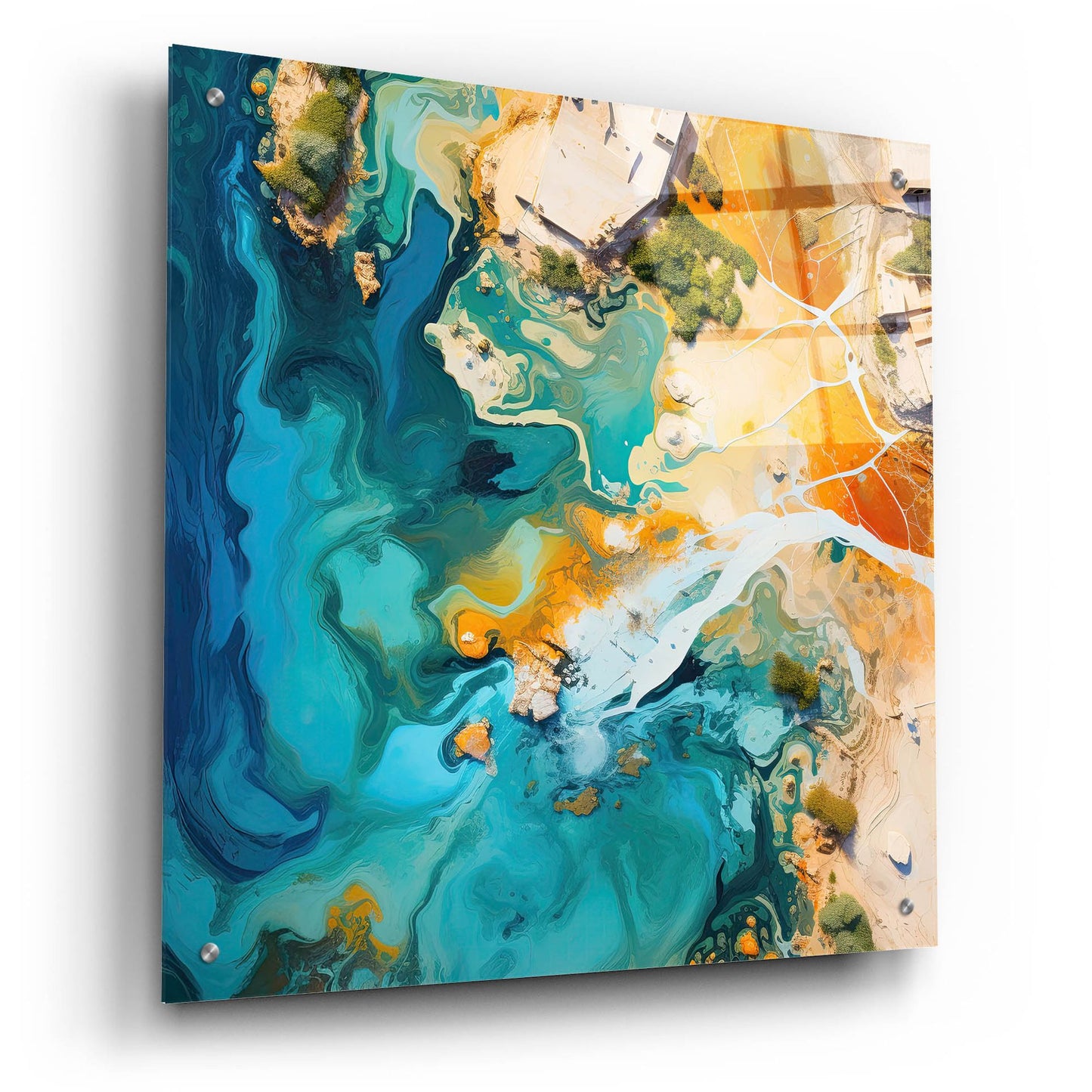 Epic Art 'Ocean Coastline 4 of 4' by Cameron Gray, Acrylic Glass Wall Art,24x24