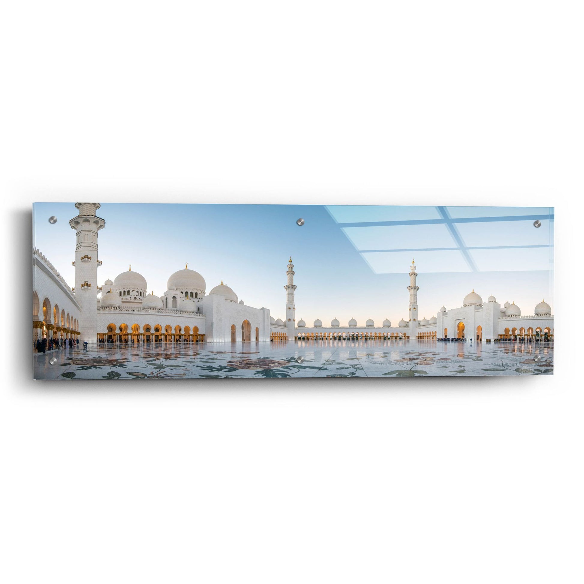 Epic Art 'Abu Dhabi Grand Mosque' by Epic Portfolio, Acrylic Glass Wall Art,36x12