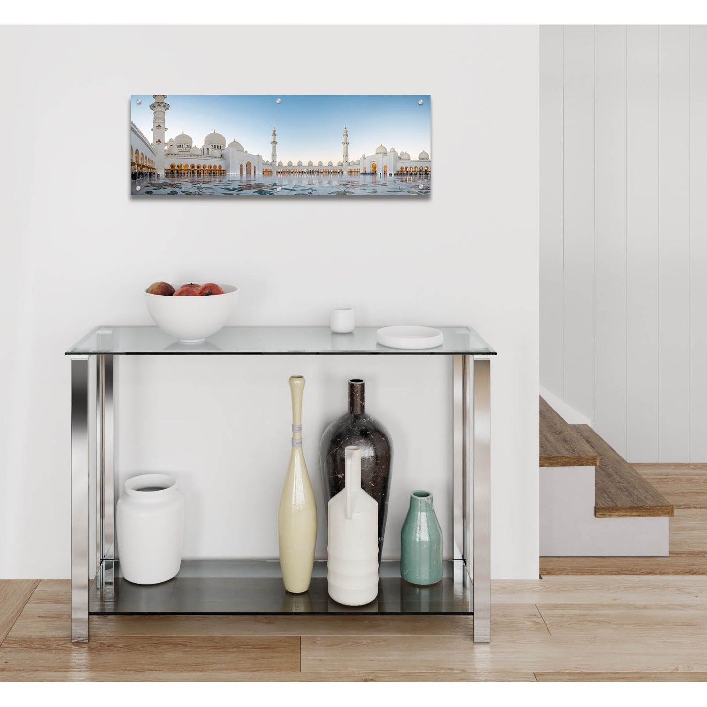 Epic Art 'Abu Dhabi Grand Mosque' by Epic Portfolio, Acrylic Glass Wall Art,36x12