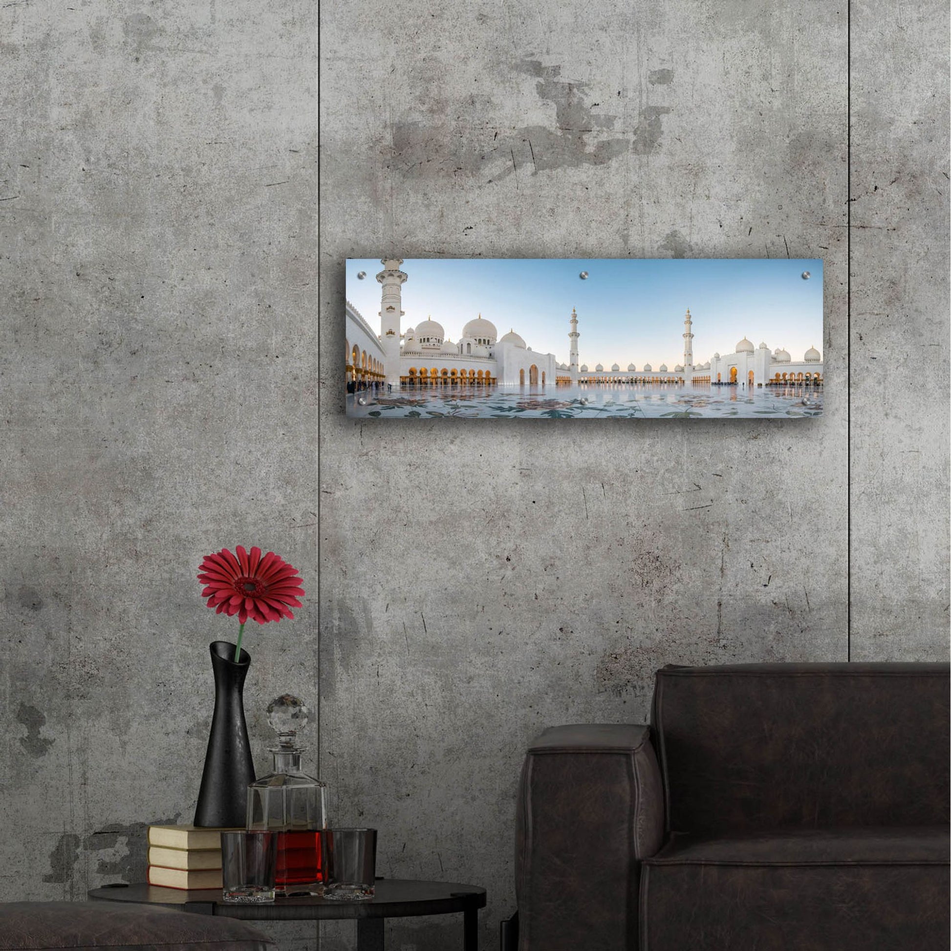 Epic Art 'Abu Dhabi Grand Mosque' by Epic Portfolio, Acrylic Glass Wall Art,36x12