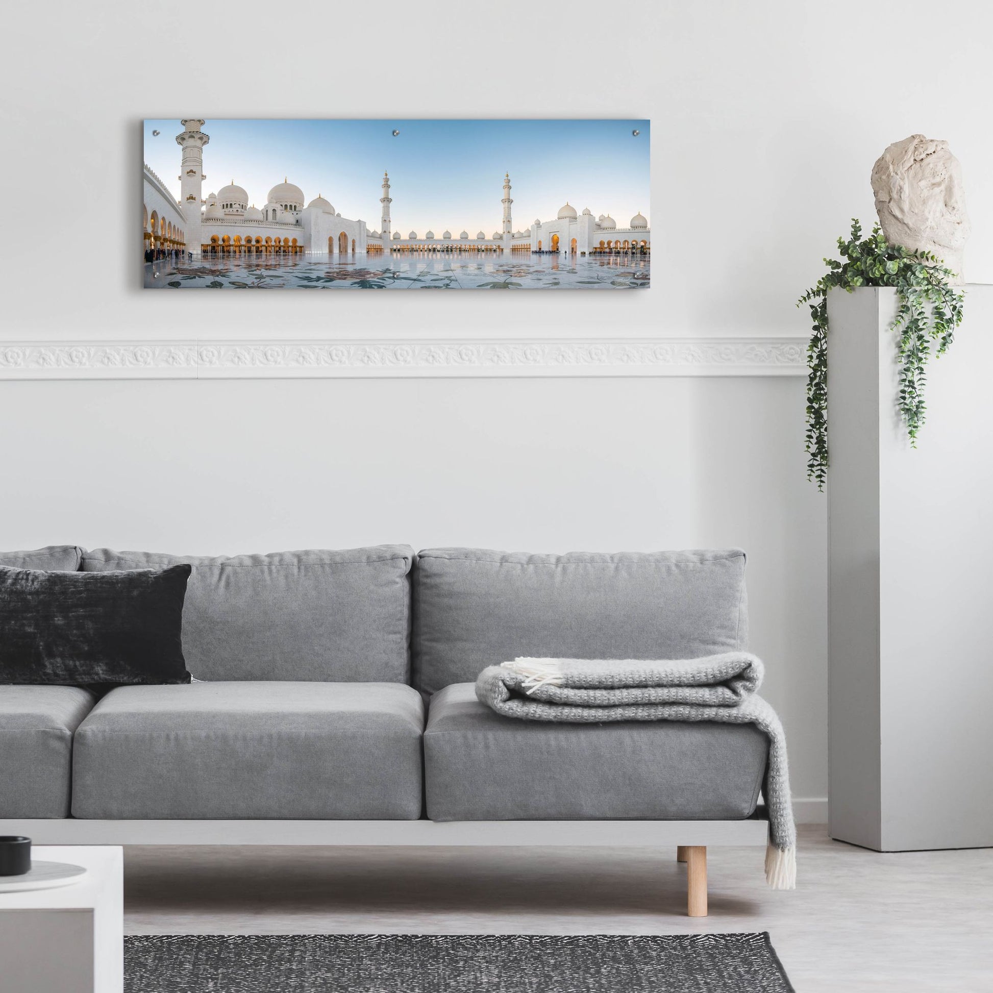 Epic Art 'Abu Dhabi Grand Mosque' by Epic Portfolio, Acrylic Glass Wall Art,48x16