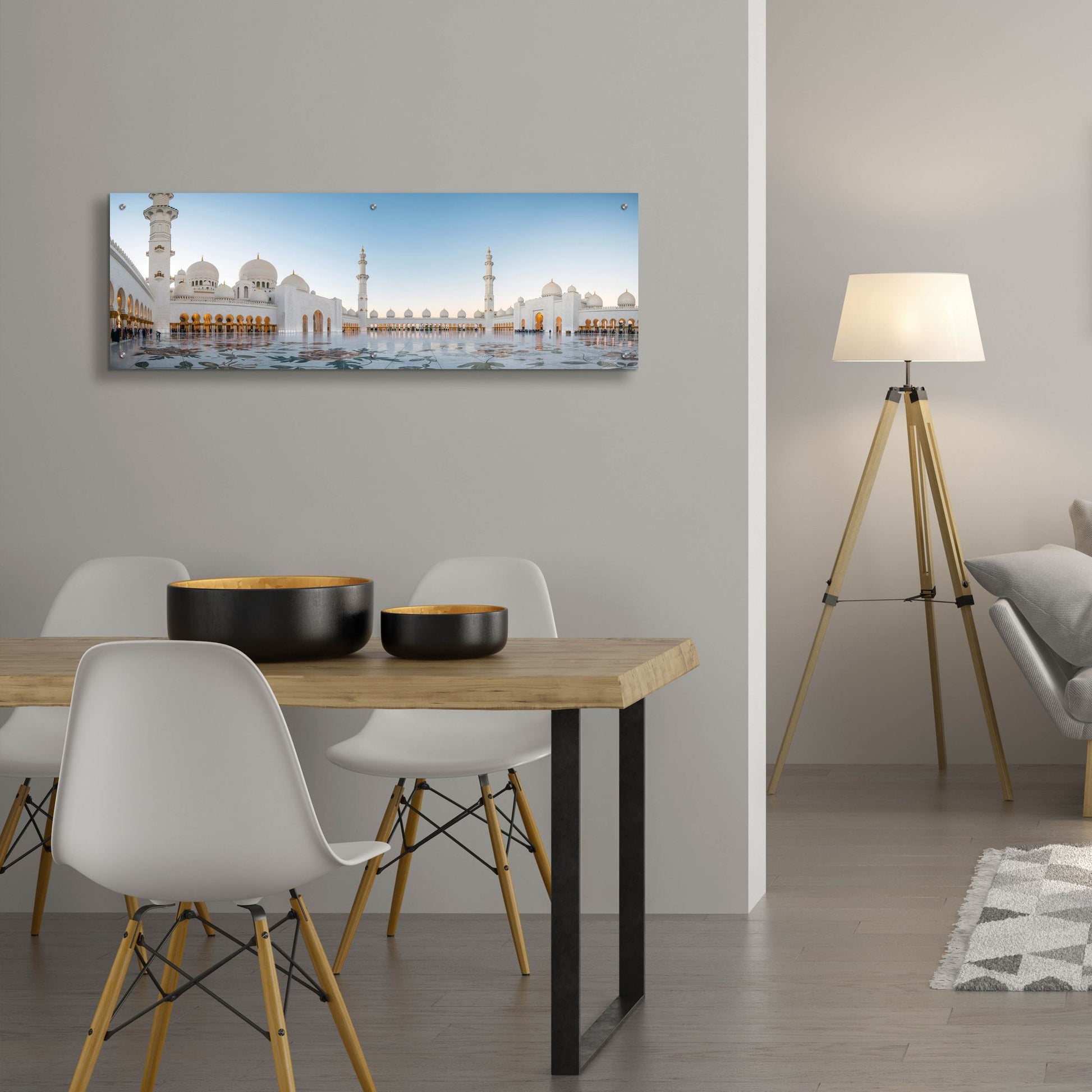 Epic Art 'Abu Dhabi Grand Mosque' by Epic Portfolio, Acrylic Glass Wall Art,48x16