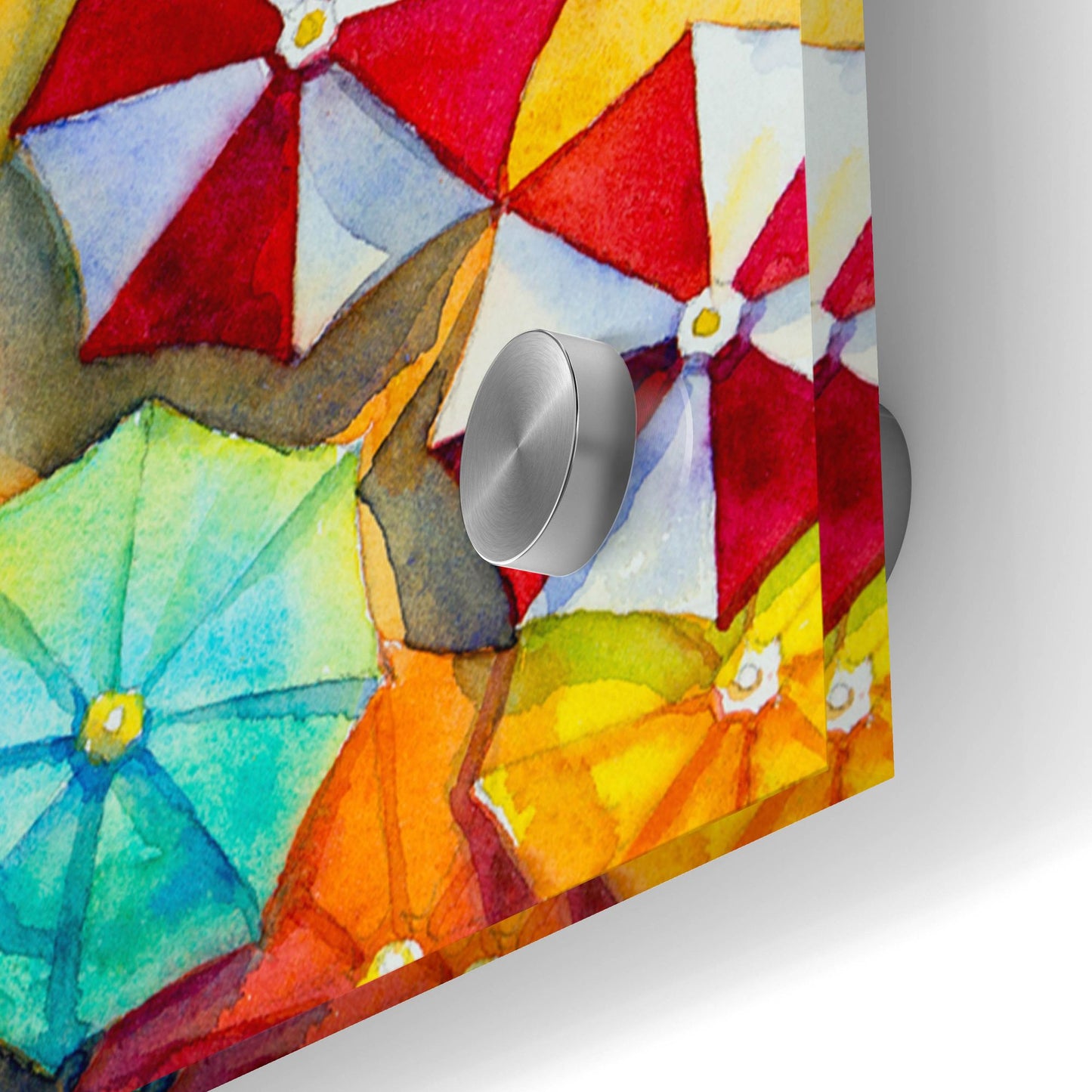 Epic Art 'Beach Umbrellas' by Epic Portfolio, Acrylic Glass Wall Art,48x16
