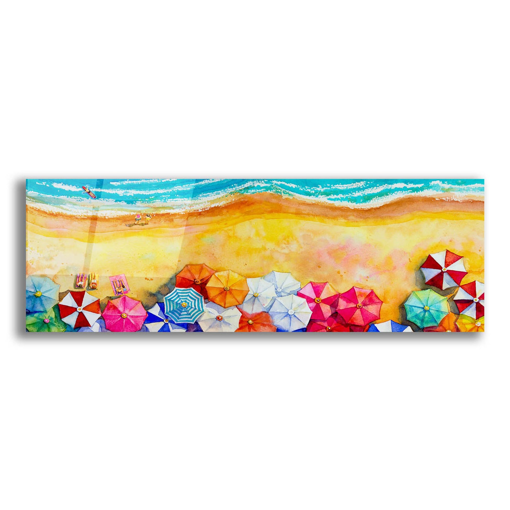 Epic Art 'Beach Umbrellas' by Epic Portfolio, Acrylic Glass Wall Art