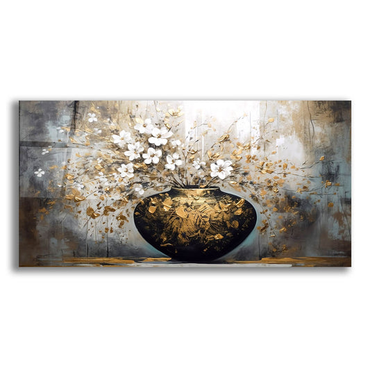 Epic Art 'Black and Gold Vase' by Epic Portfolio, Acrylic Glass Wall Art