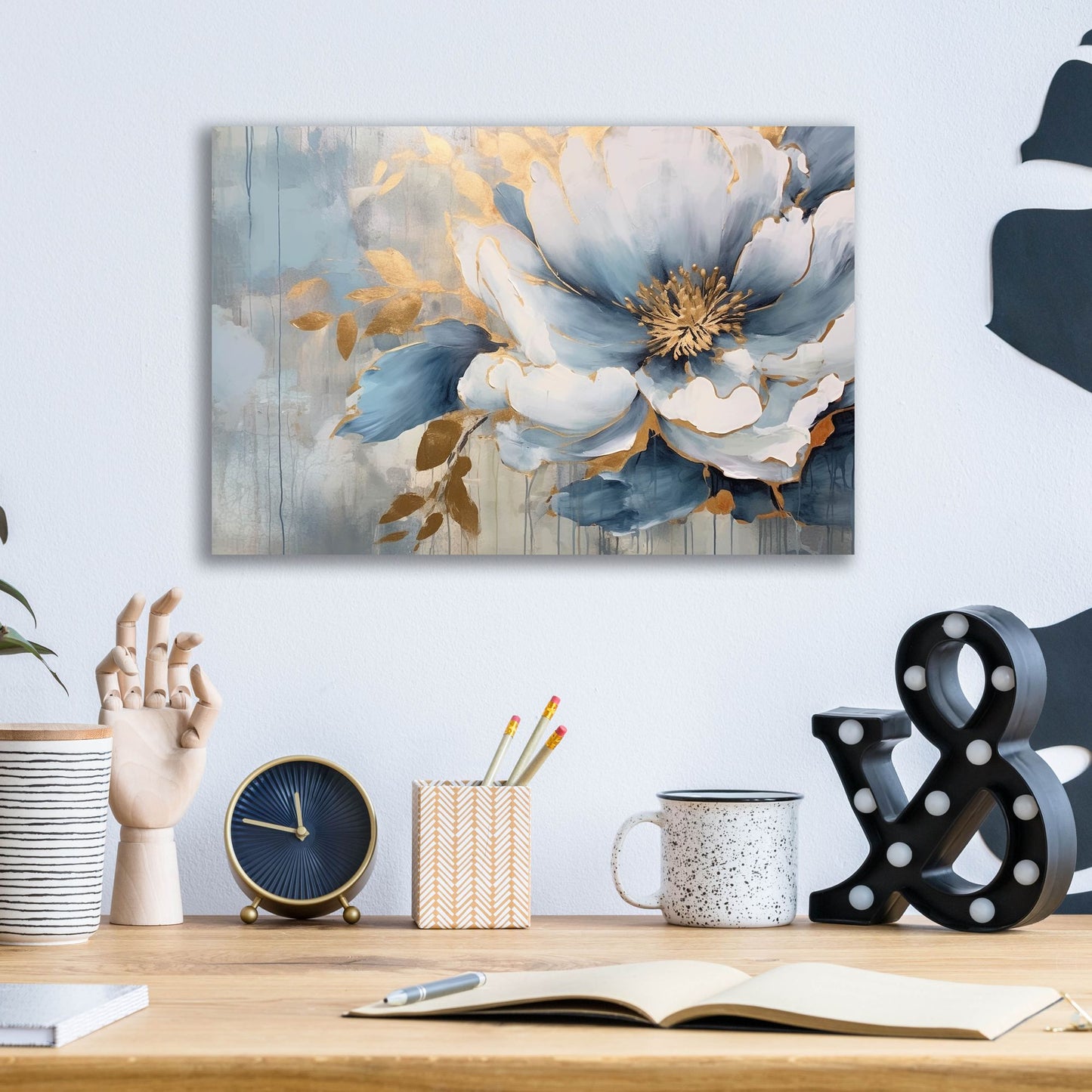 Epic Art 'Blue Flower' by Epic Portfolio, Acrylic Glass Wall Art,16x12