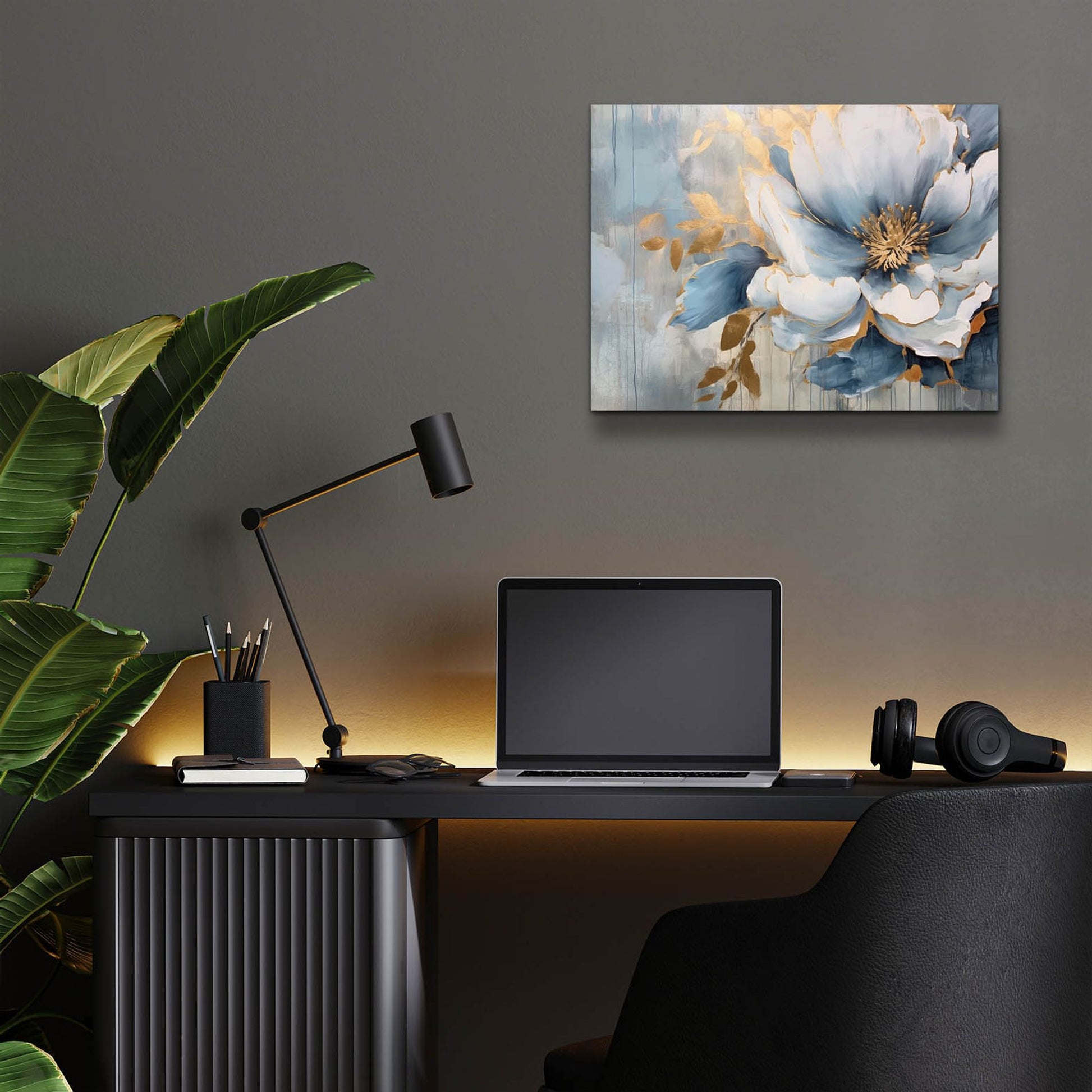 Epic Art 'Blue Flower' by Epic Portfolio, Acrylic Glass Wall Art,16x12