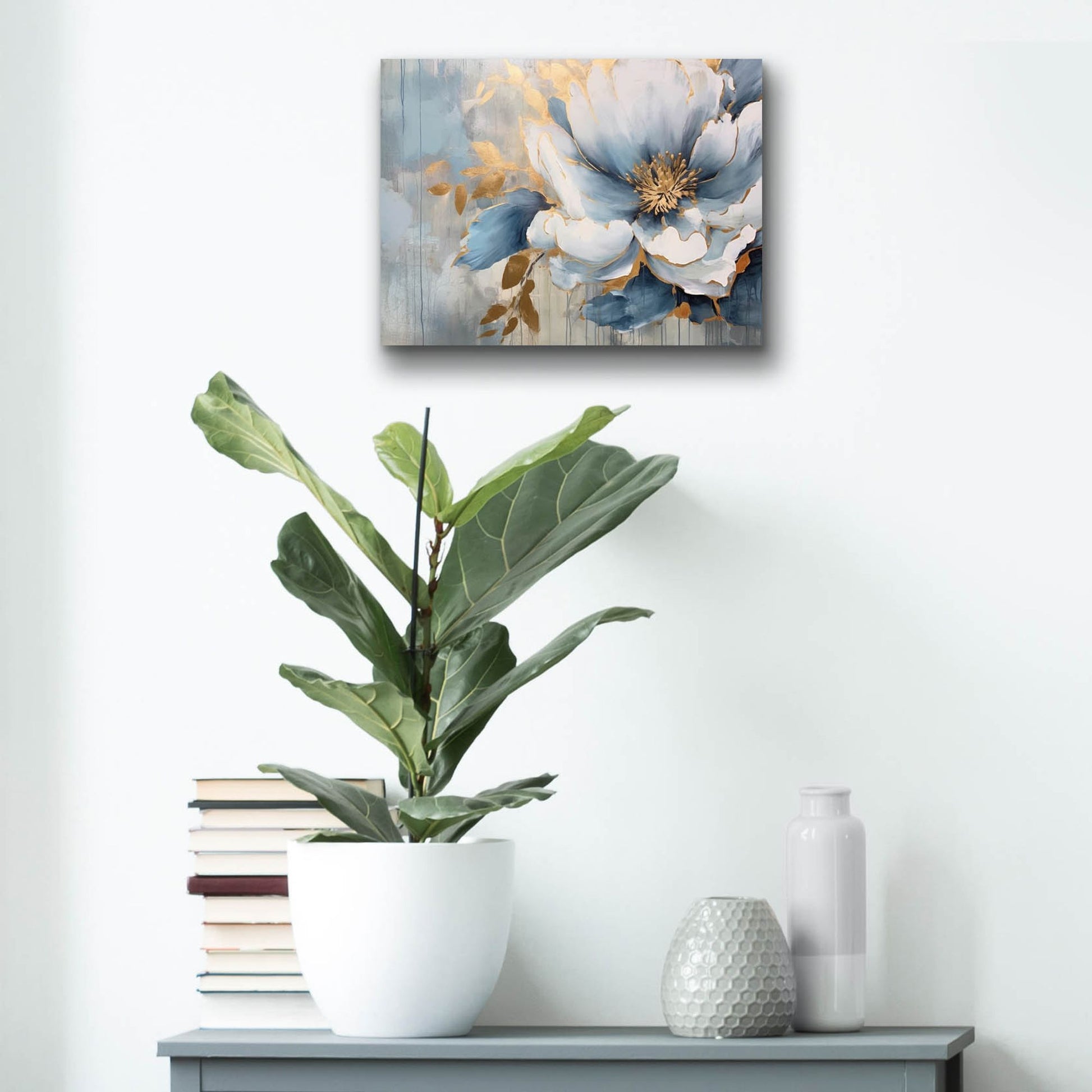 Epic Art 'Blue Flower' by Epic Portfolio, Acrylic Glass Wall Art,16x12