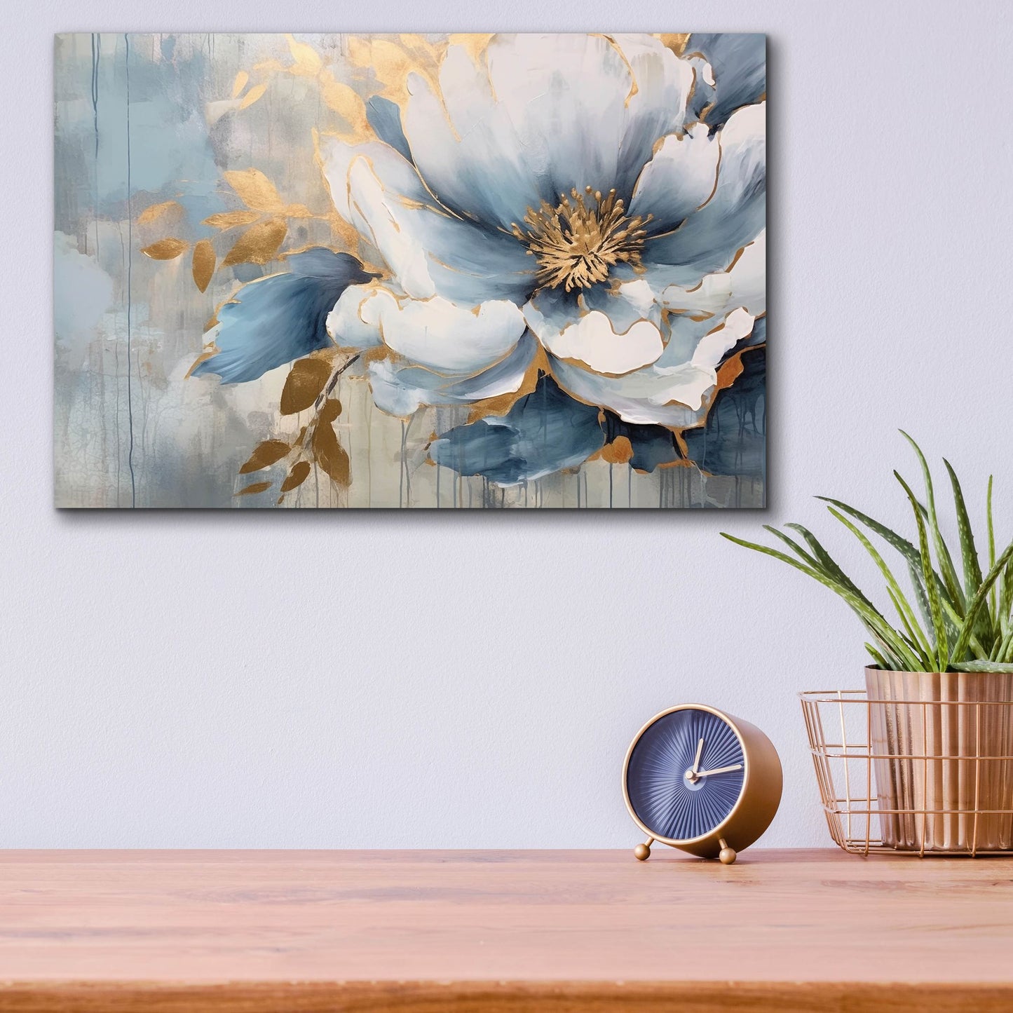 Epic Art 'Blue Flower' by Epic Portfolio, Acrylic Glass Wall Art,16x12