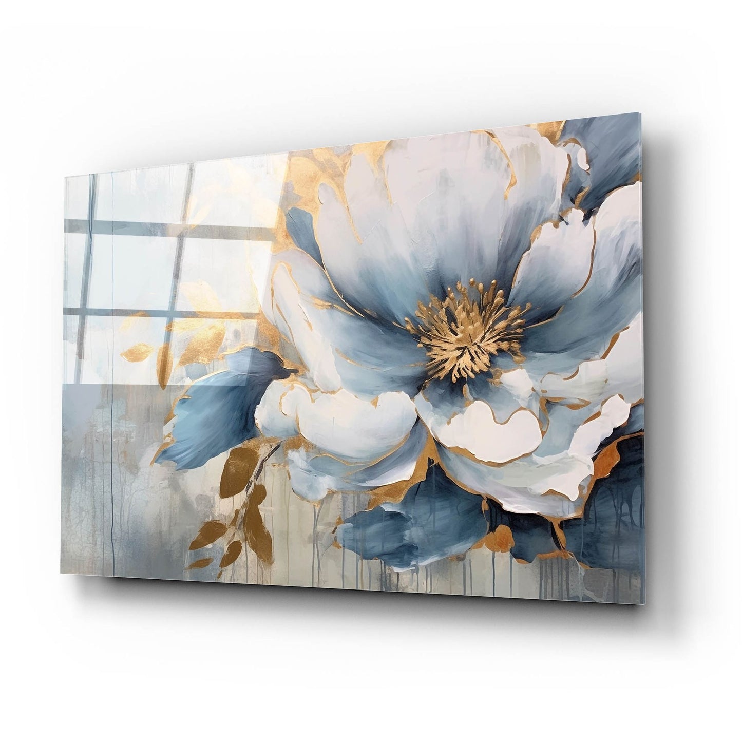 Epic Art 'Blue Flower' by Epic Portfolio, Acrylic Glass Wall Art,24x16