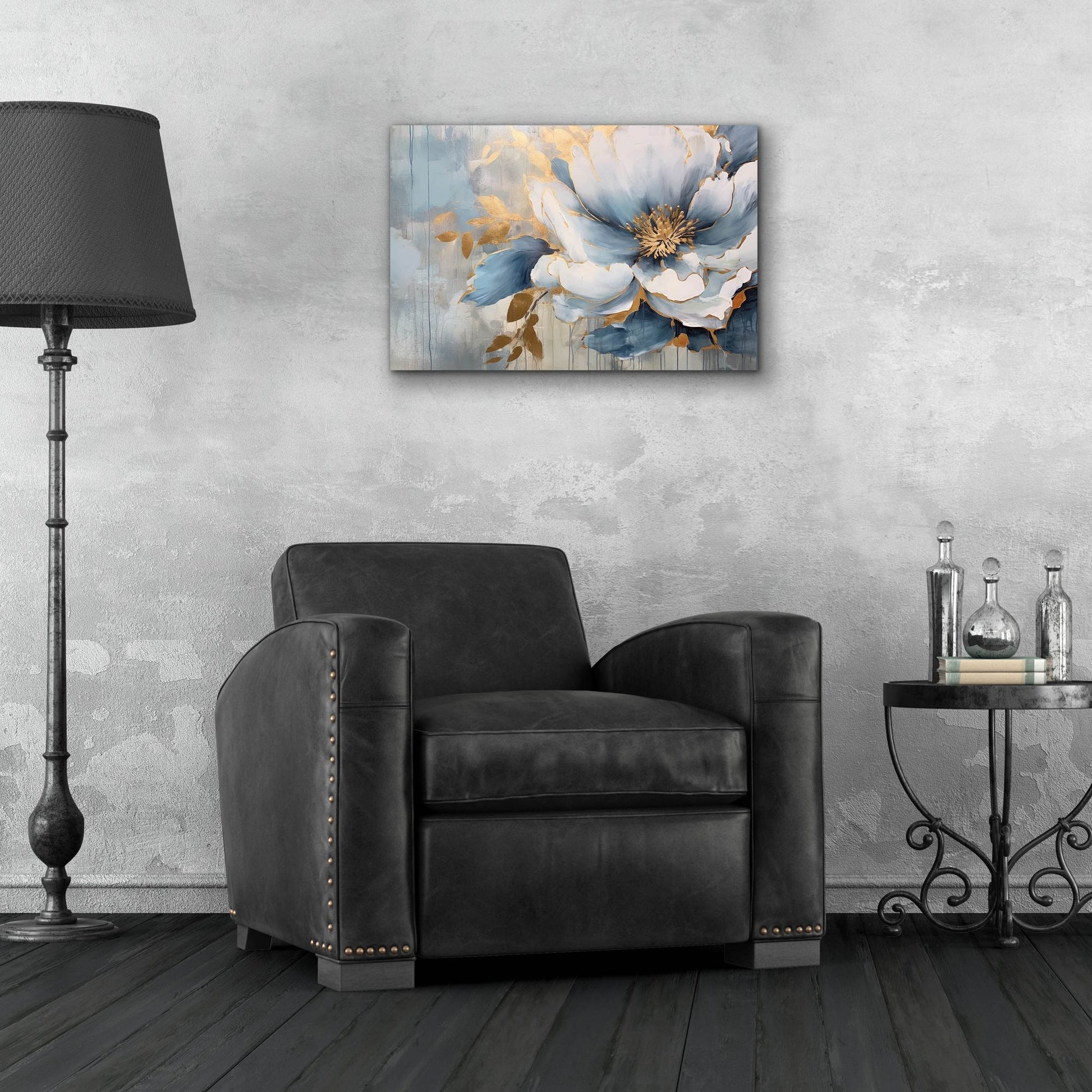 Epic Art 'Blue Flower' by Epic Portfolio, Acrylic Glass Wall Art,24x16