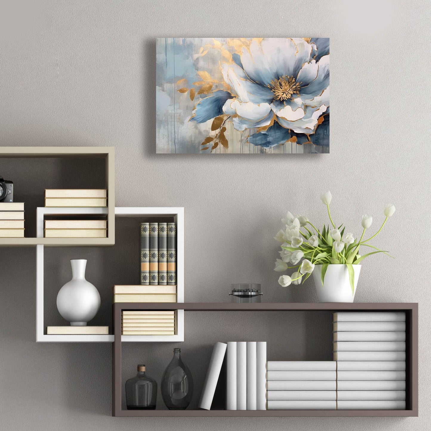 Epic Art 'Blue Flower' by Epic Portfolio, Acrylic Glass Wall Art,24x16