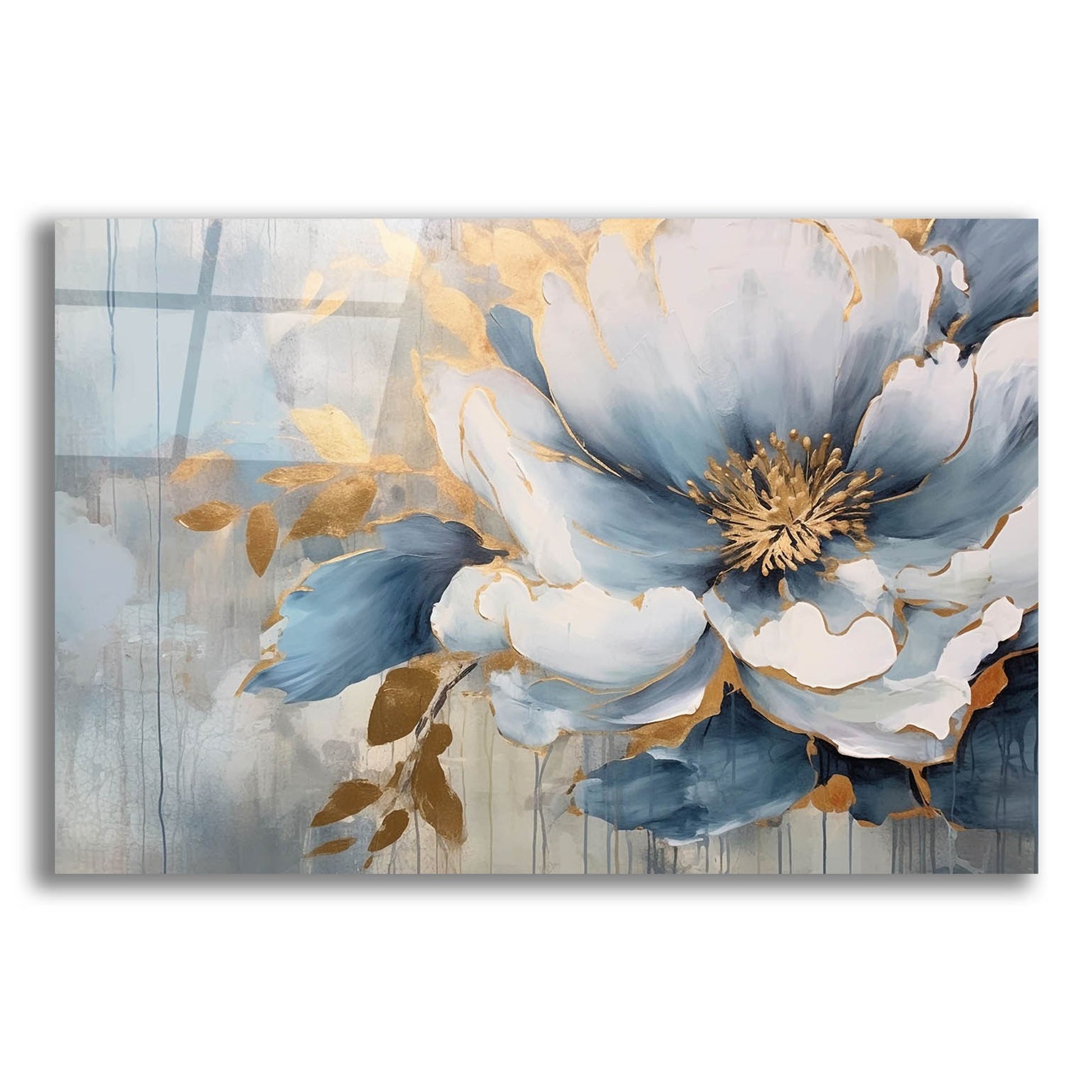 Epic Art 'Blue Flower' by Epic Portfolio, Acrylic Glass Wall Art,24x16