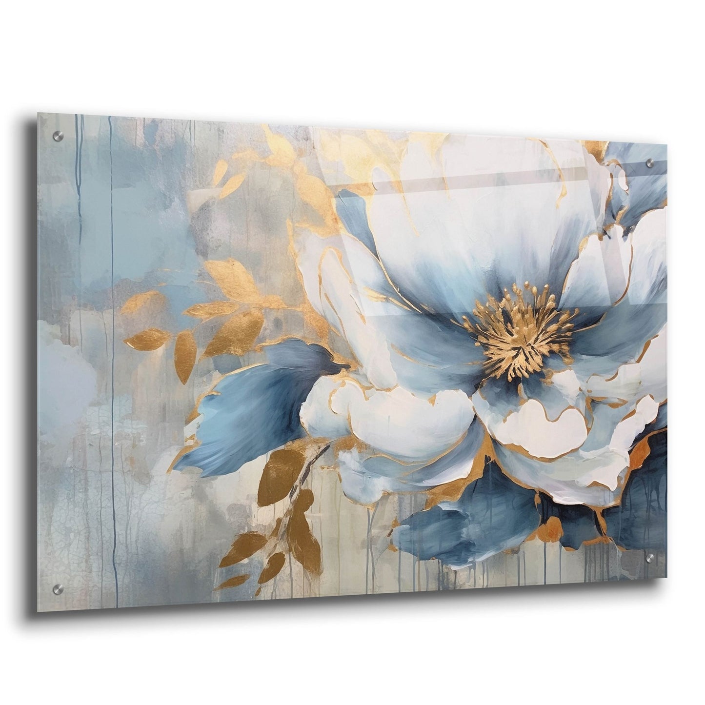 Epic Art 'Blue Flower' by Epic Portfolio, Acrylic Glass Wall Art,36x24