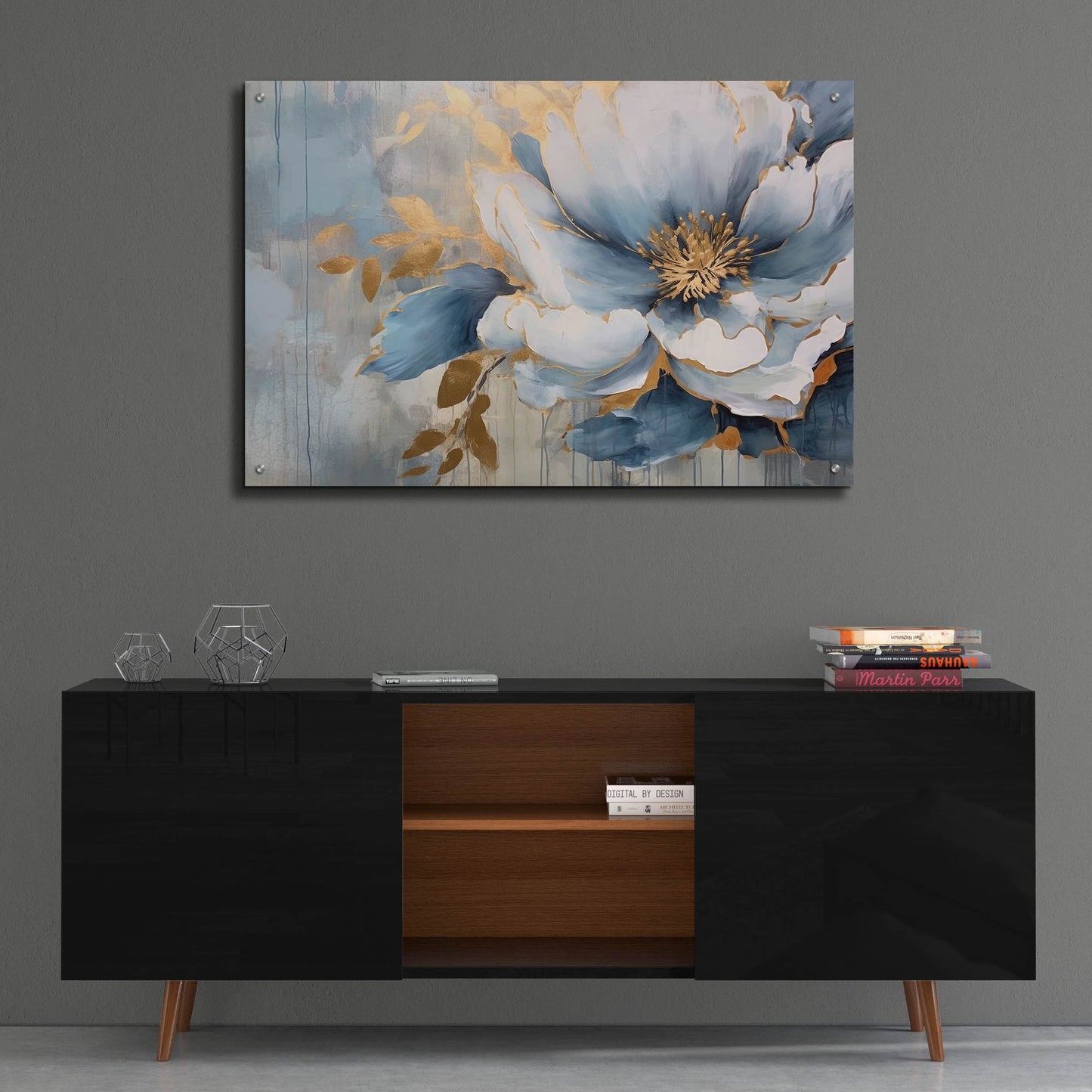 Epic Art 'Blue Flower' by Epic Portfolio, Acrylic Glass Wall Art,36x24