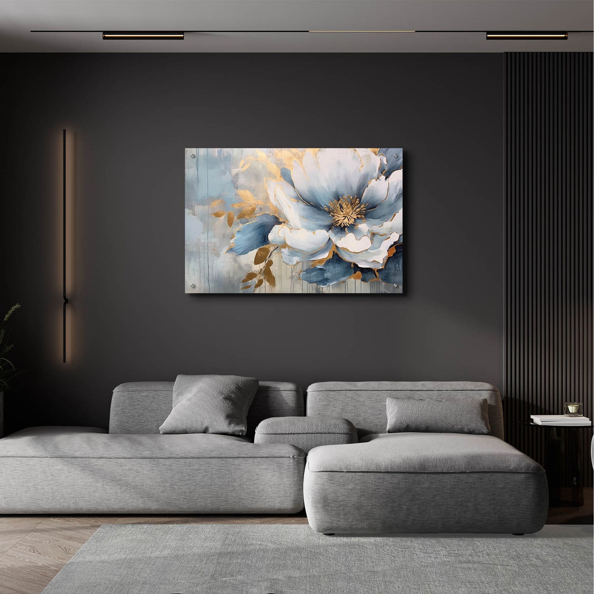 Epic Art 'Blue Flower' by Epic Portfolio, Acrylic Glass Wall Art,36x24