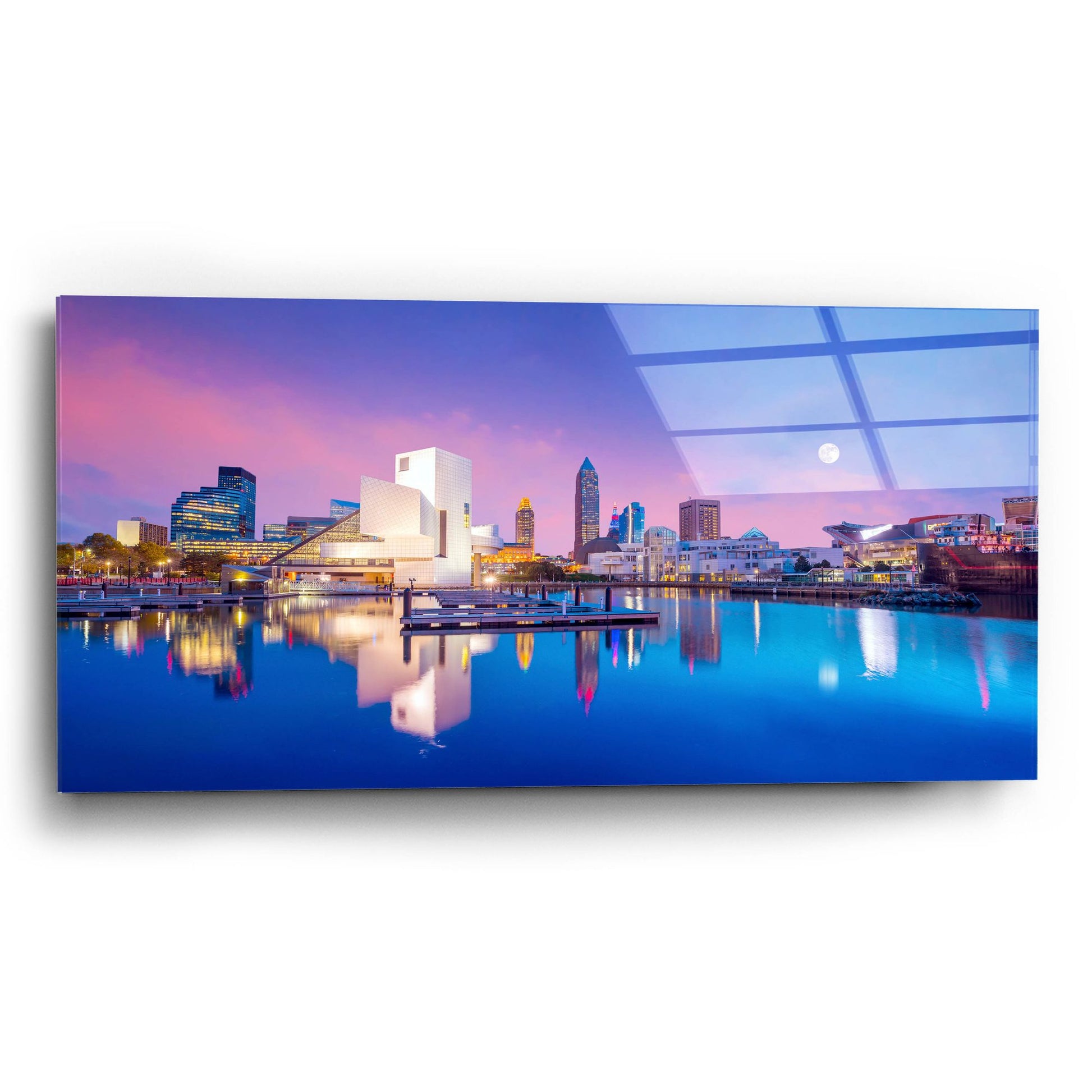 Epic Art 'Cleveland Skyline' by Epic Portfolio, Acrylic Glass Wall Art,24x12