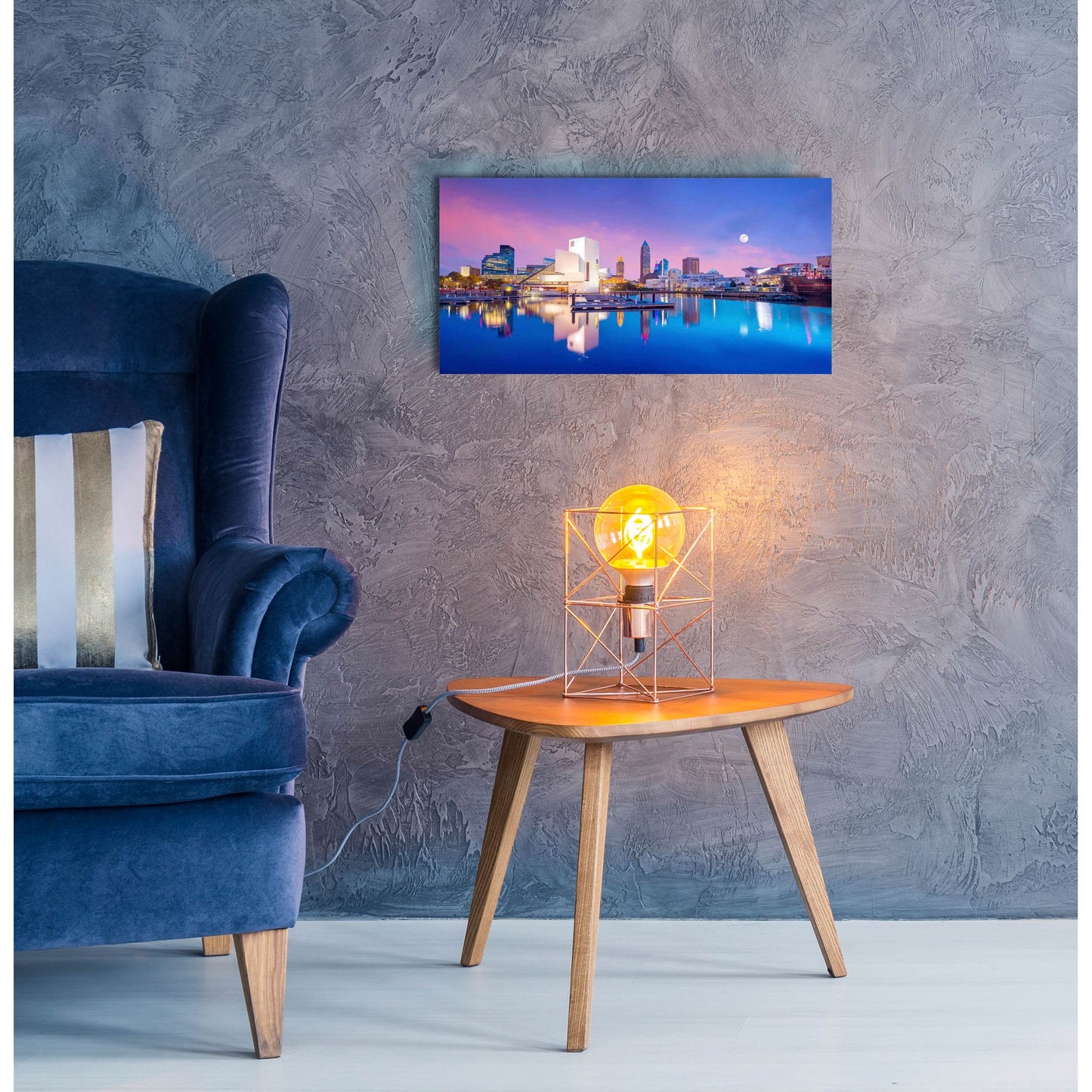 Epic Art 'Cleveland Skyline' by Epic Portfolio, Acrylic Glass Wall Art,24x12